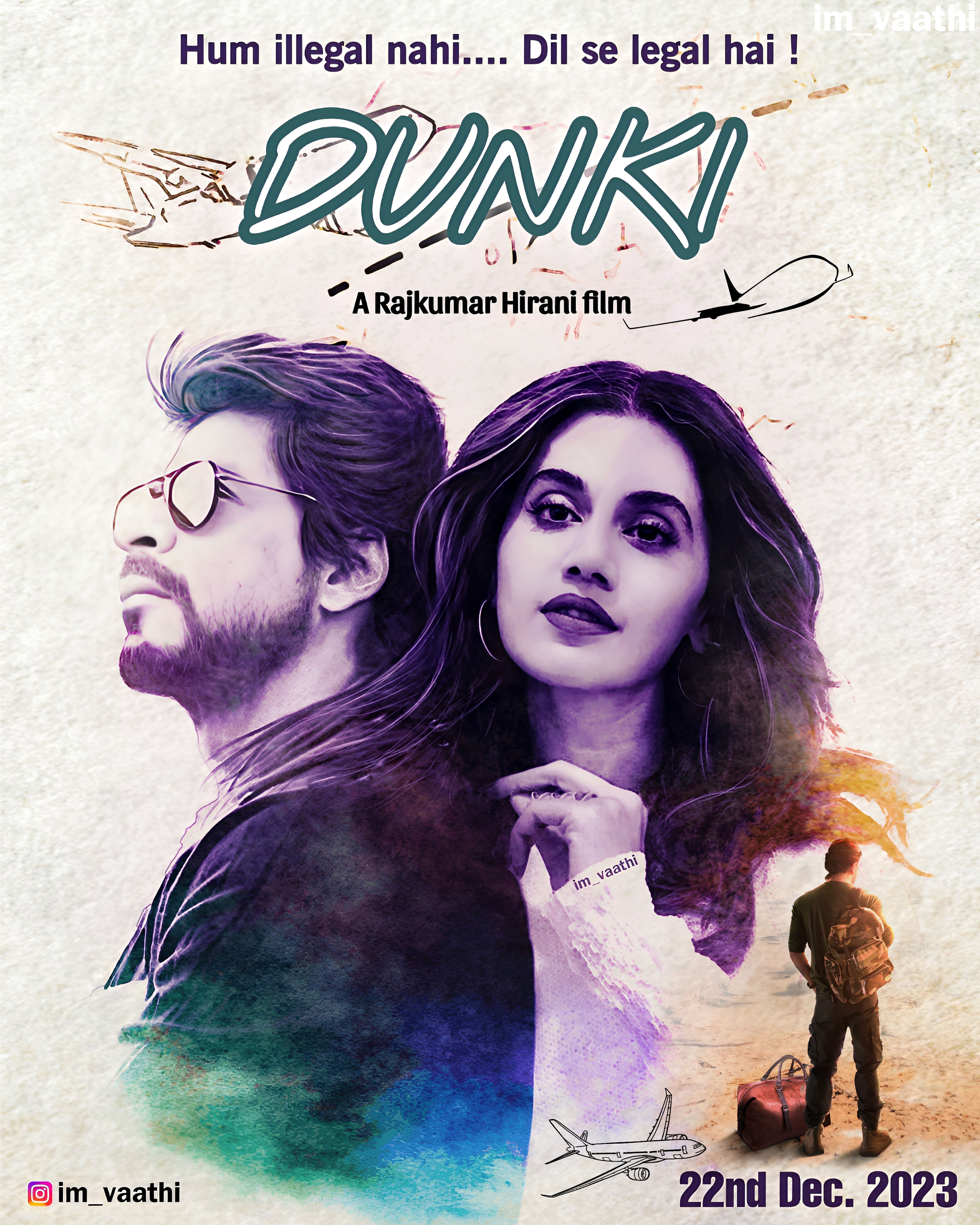 Dunki Fanmade Poster. Dunki Fanart. Shahrukh Khan. Taapsee Pannu. Rajkumar Hirani. Shah rukh khan quotes, Shahrukh khan, Bollywood actors