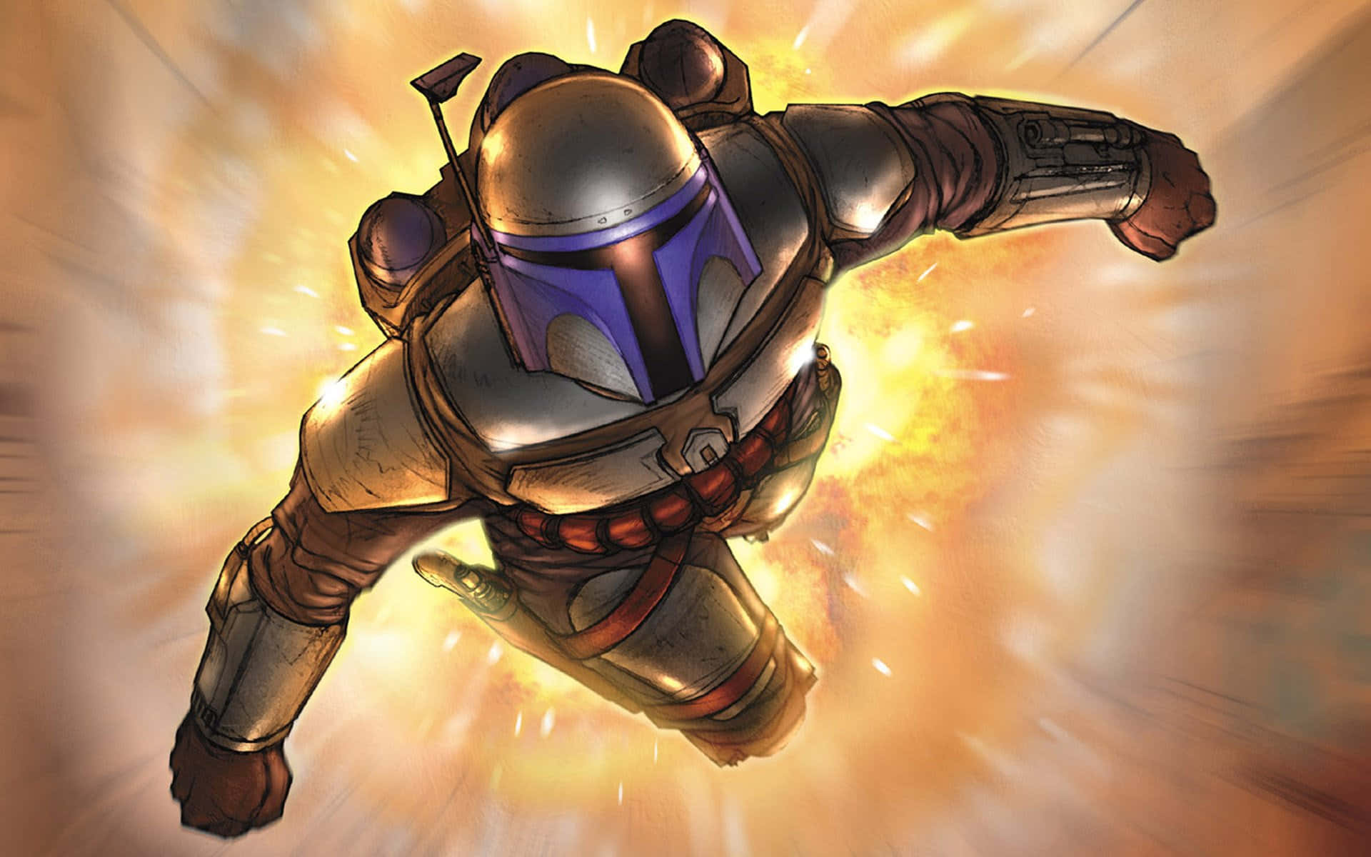 Download Jango Fett in Action Ultimate Bounty Hunter Wallpaper