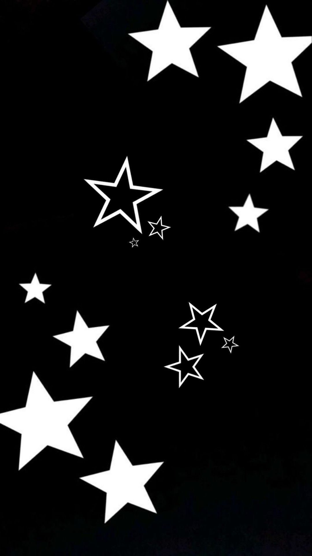 Y2k white stars and black background