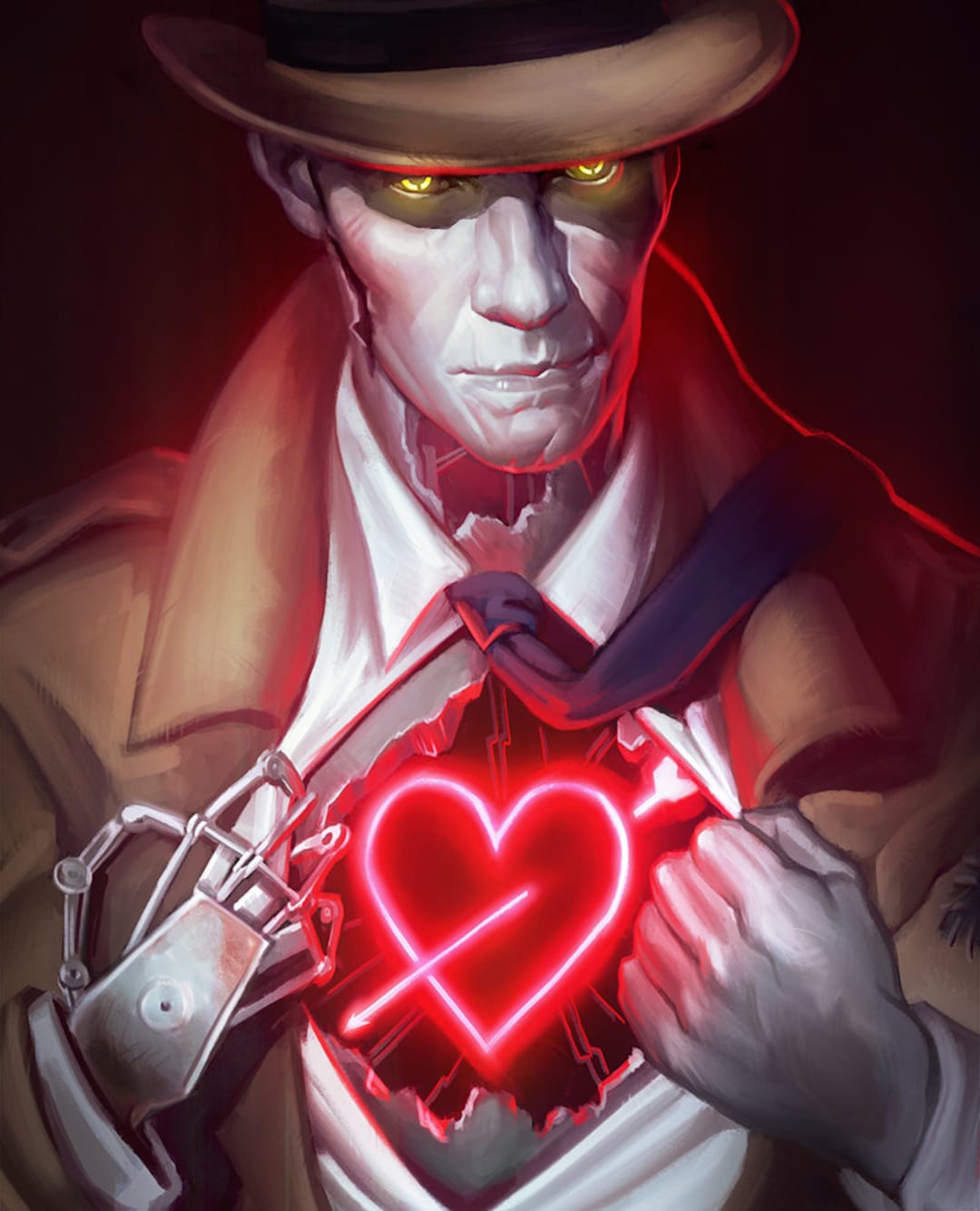 Fallout 4 Nick Valentine Wall Art Print 8x10 Inch Open Edition