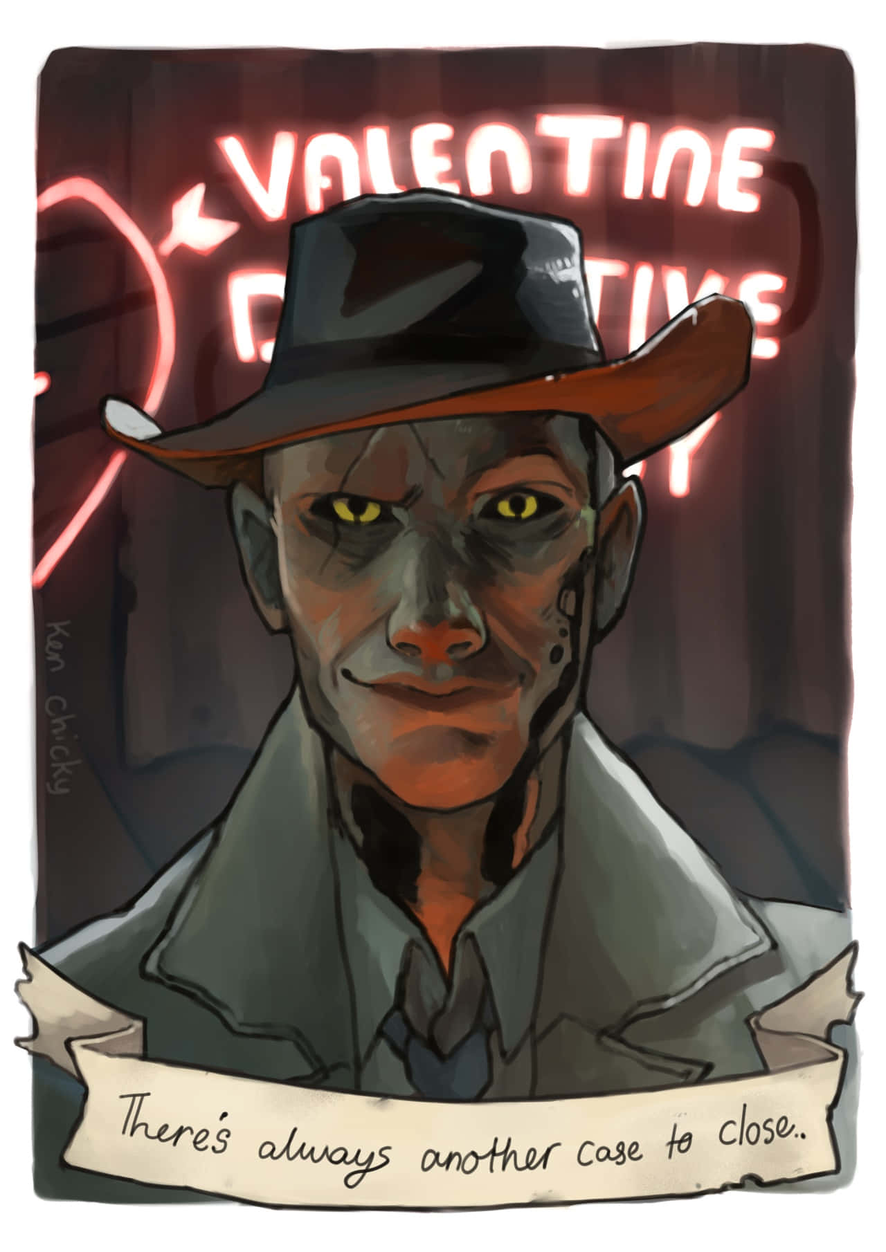 Download Nick Valentine, the Synth Detective of Fallout 4 Wallpaper