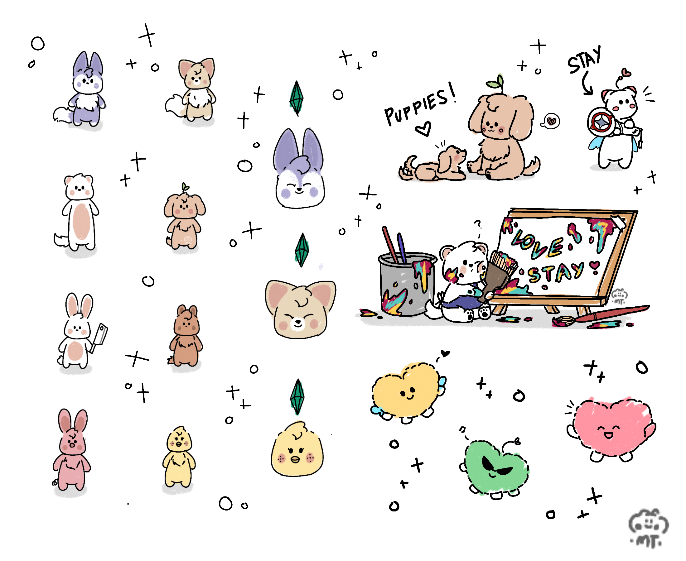 Currently stressing myself out with exam but still here's some random skzoo sketch I did today