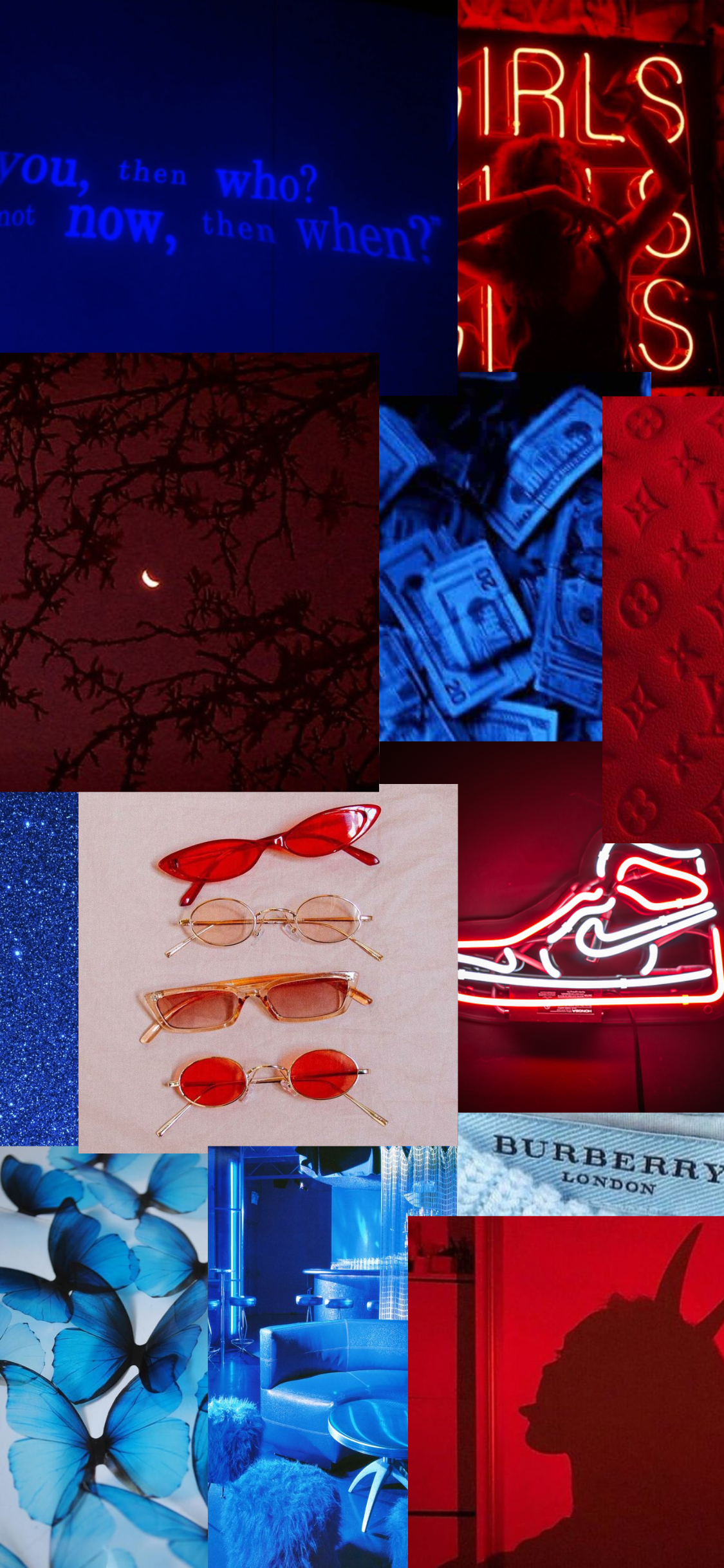 aesthetic wallpaper red&blue for iPhone 12. Blue colour wallpaper, Blue wallpaper iphone, Aesthetic iphone wallpaper