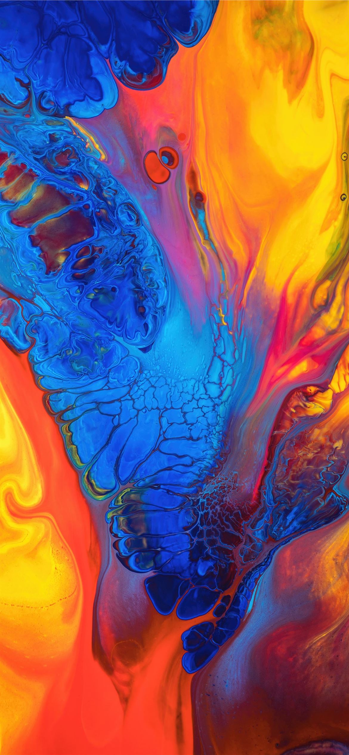 blue yellow and red abstract painting iPhone Wallpaper Free Download