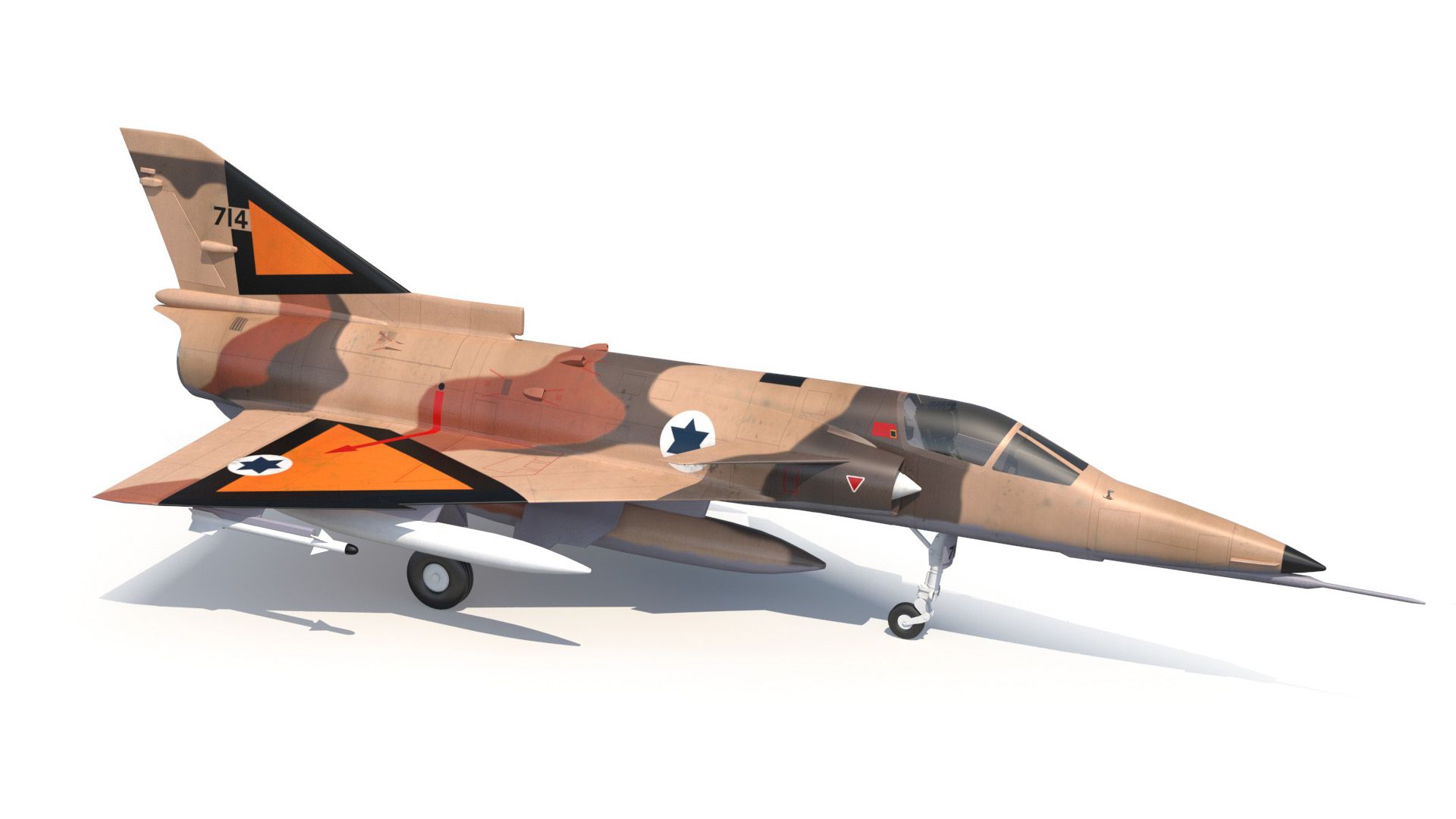 IAI Kfir Jet 3D Model $99 - .3Ds .blend .c4d .dae .fbx .lwo .ma .obj .max
