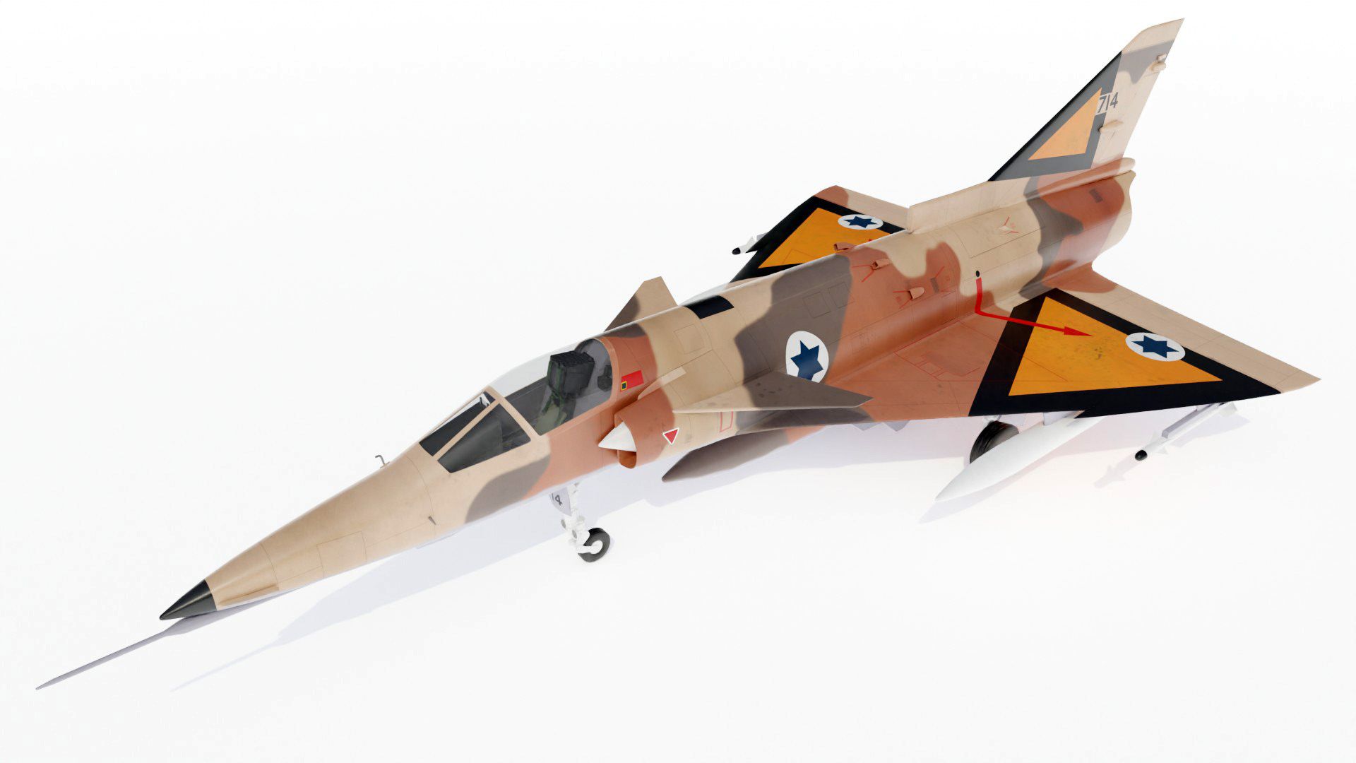IAI Kfir Jet 3D Model $99 - .3Ds .blend .c4d .dae .fbx .lwo .ma .obj .max