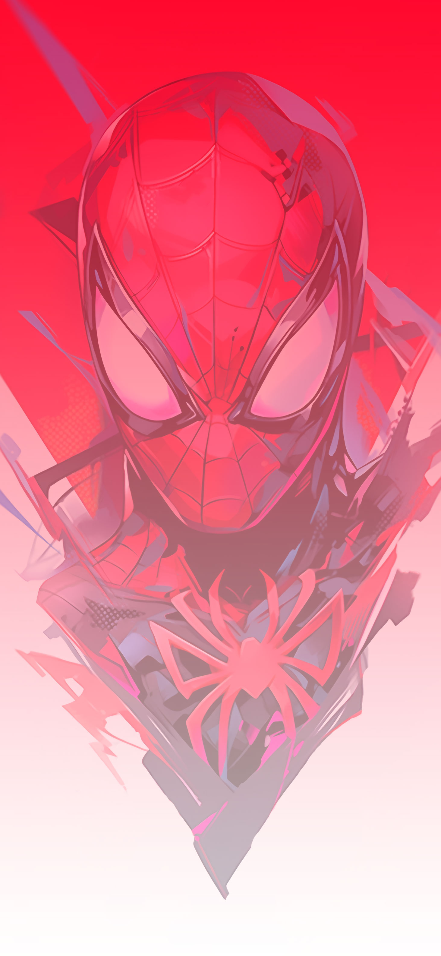Spider Man Abstract Red & White Wallpaper