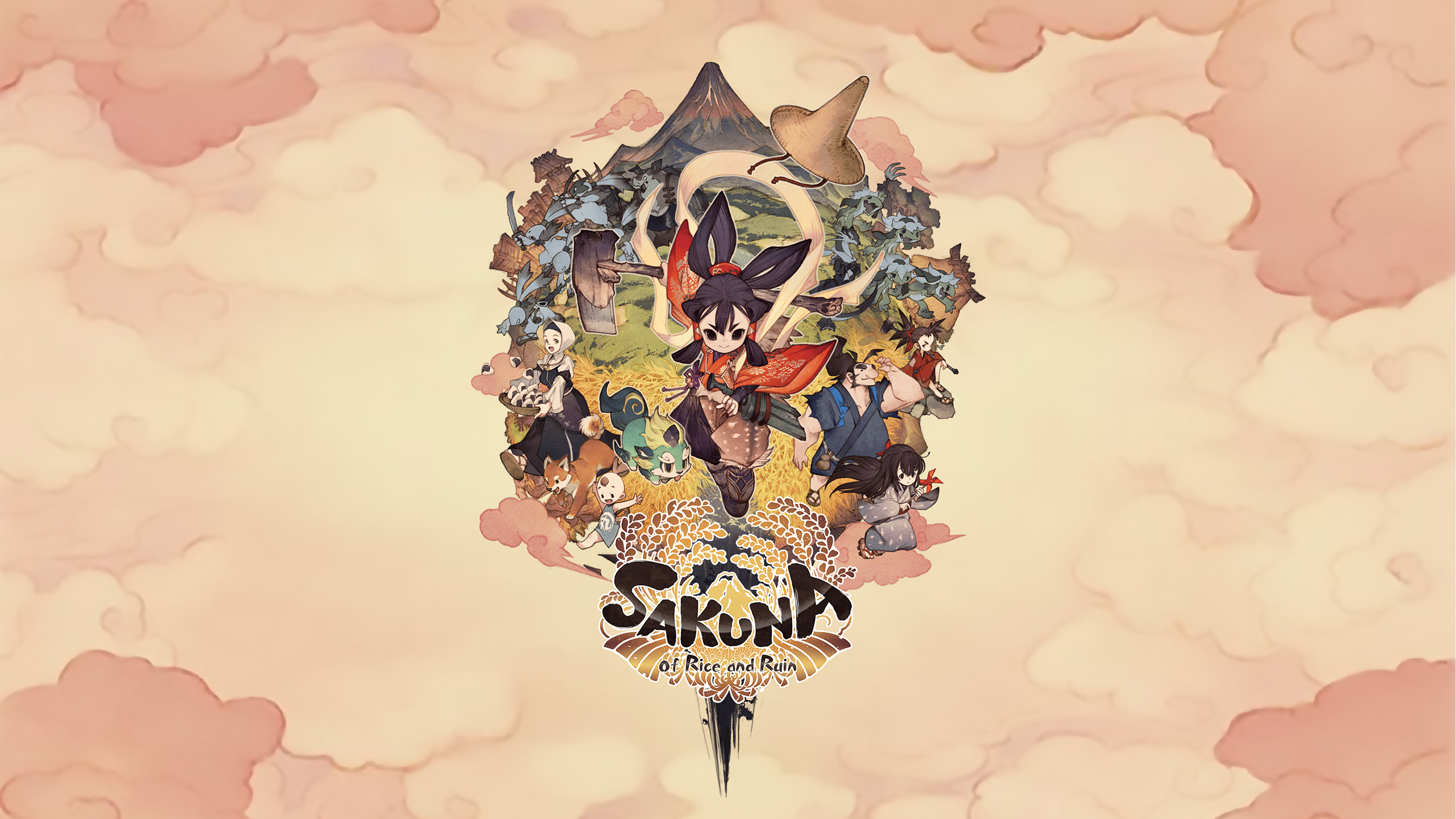 Sakuna: Of Rice and Ruin Artwork Wallpaper with Monocle
