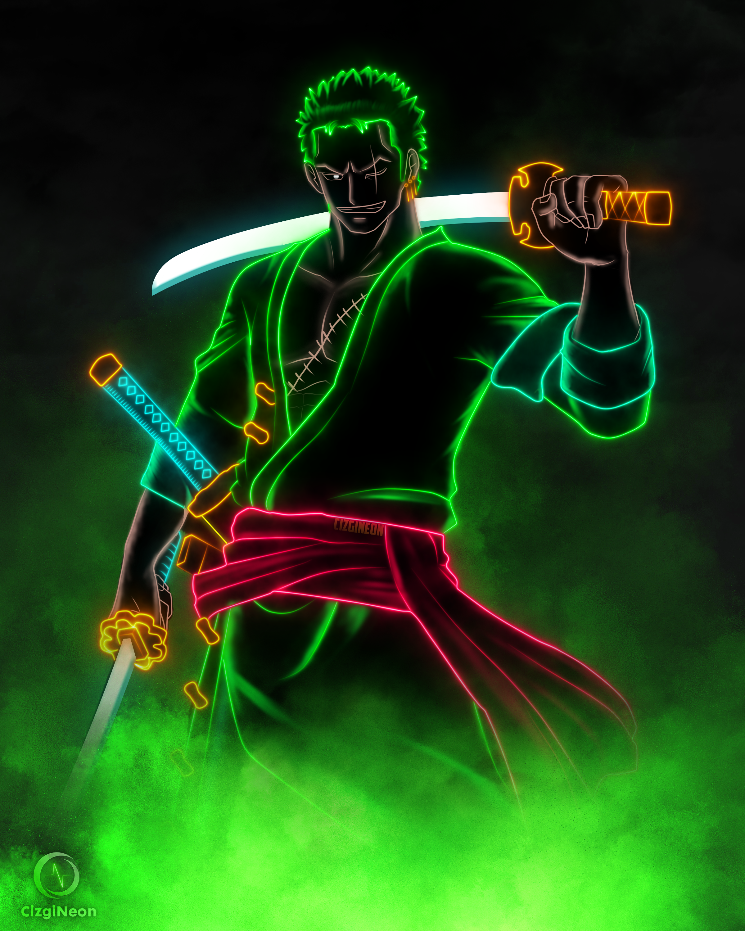 Zoro Neon Wallpapers - Wallpaper Cave