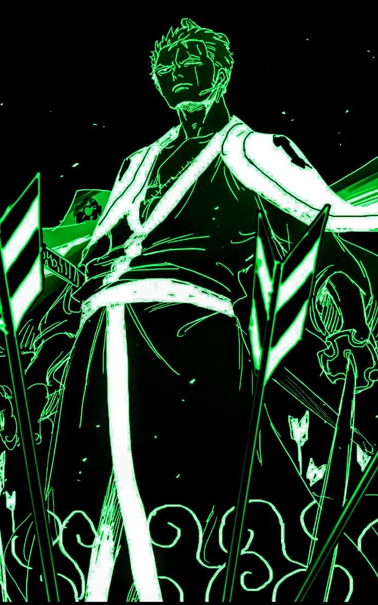 Zoro Inverted Neon Green. Neon green, Neon, Zoro