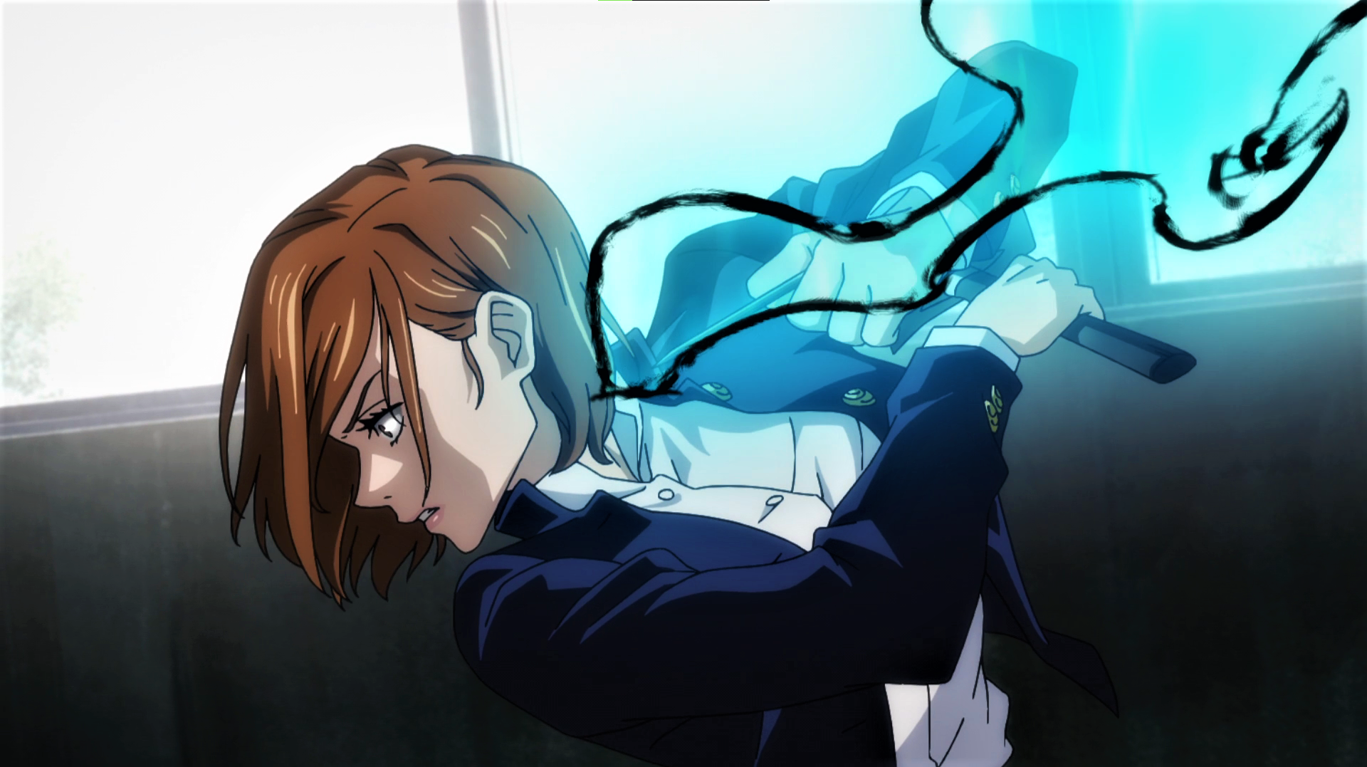 Jujutsu Kaisen, Kugisaki Nobara, uniform, hammer, nails, anime, Anime screenshot, anime girlsx1077 Wallpaper