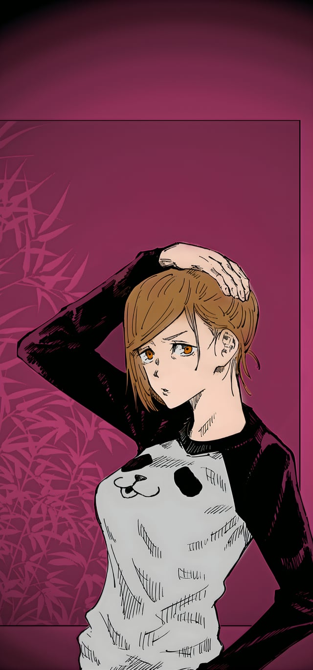 Wallpaper Of Panda Shirt Nobara Ch 38 (art By Gege Akutami, Colored By Myself)