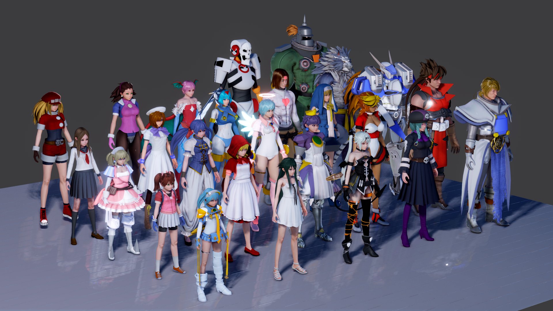 Korama of my cosplay outfits. Each set was put together using existing accessories and mods. I'm also testing KKUL's HSSSS soft shadows, but I couldn't get a high resolution