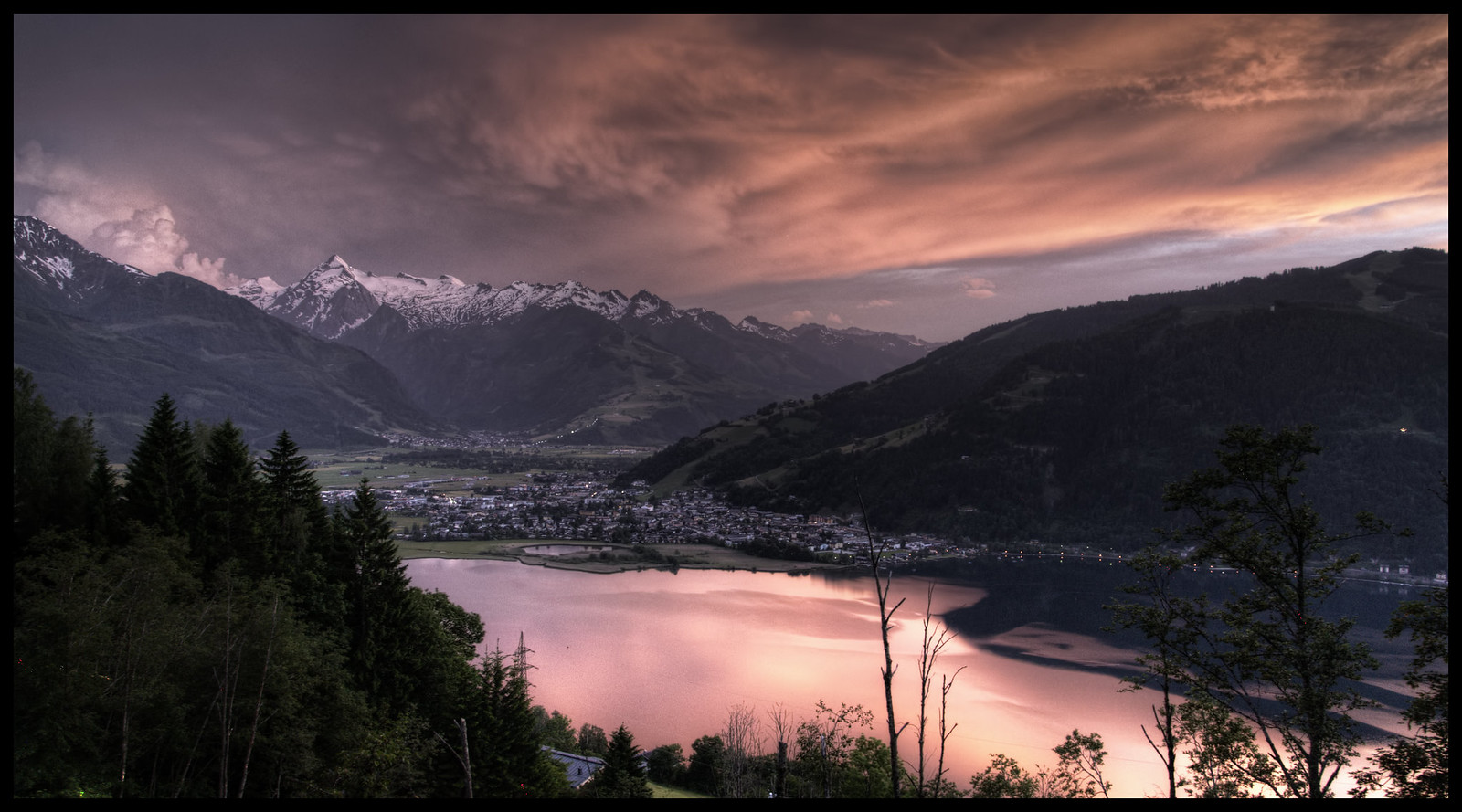 Zell am See sunset. Zell am See sunset HDR. This magic mome