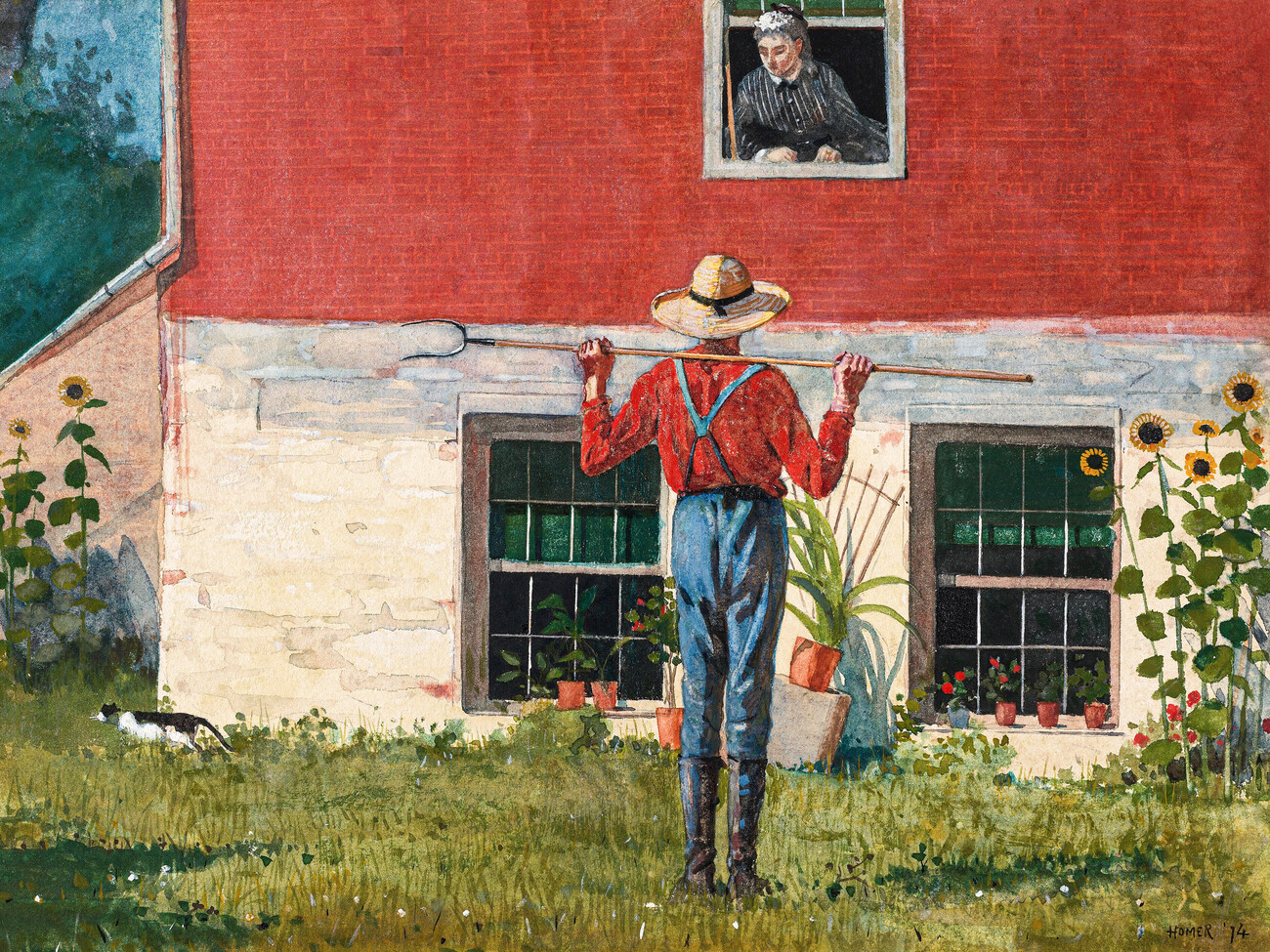 In the Garden (Country Farmhouse) Homer Wall Mural. Buy online at Abposters.com