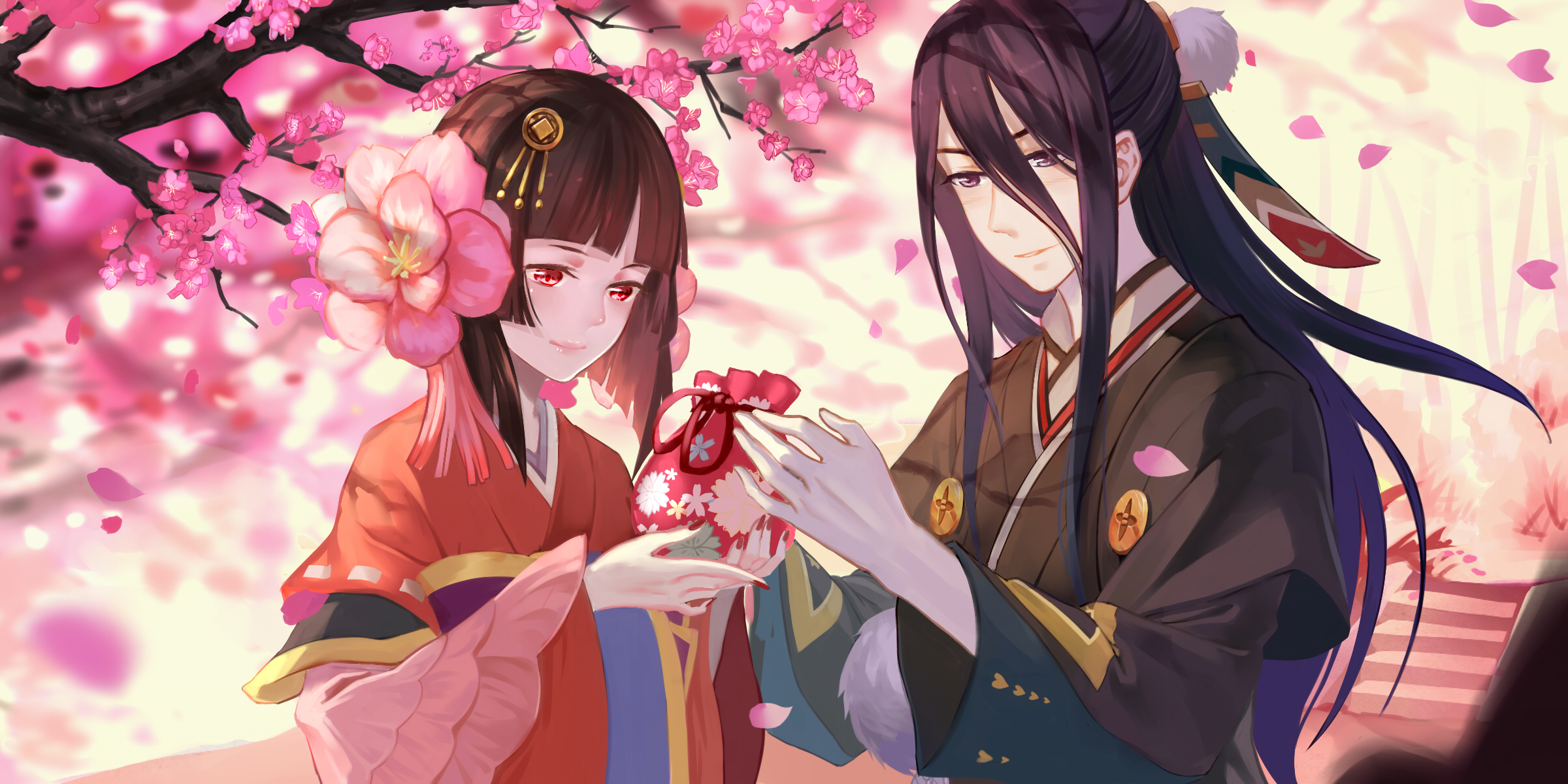 HD desktop wallpaper: Valentine's Day, Anime, Onmyoji download free picture