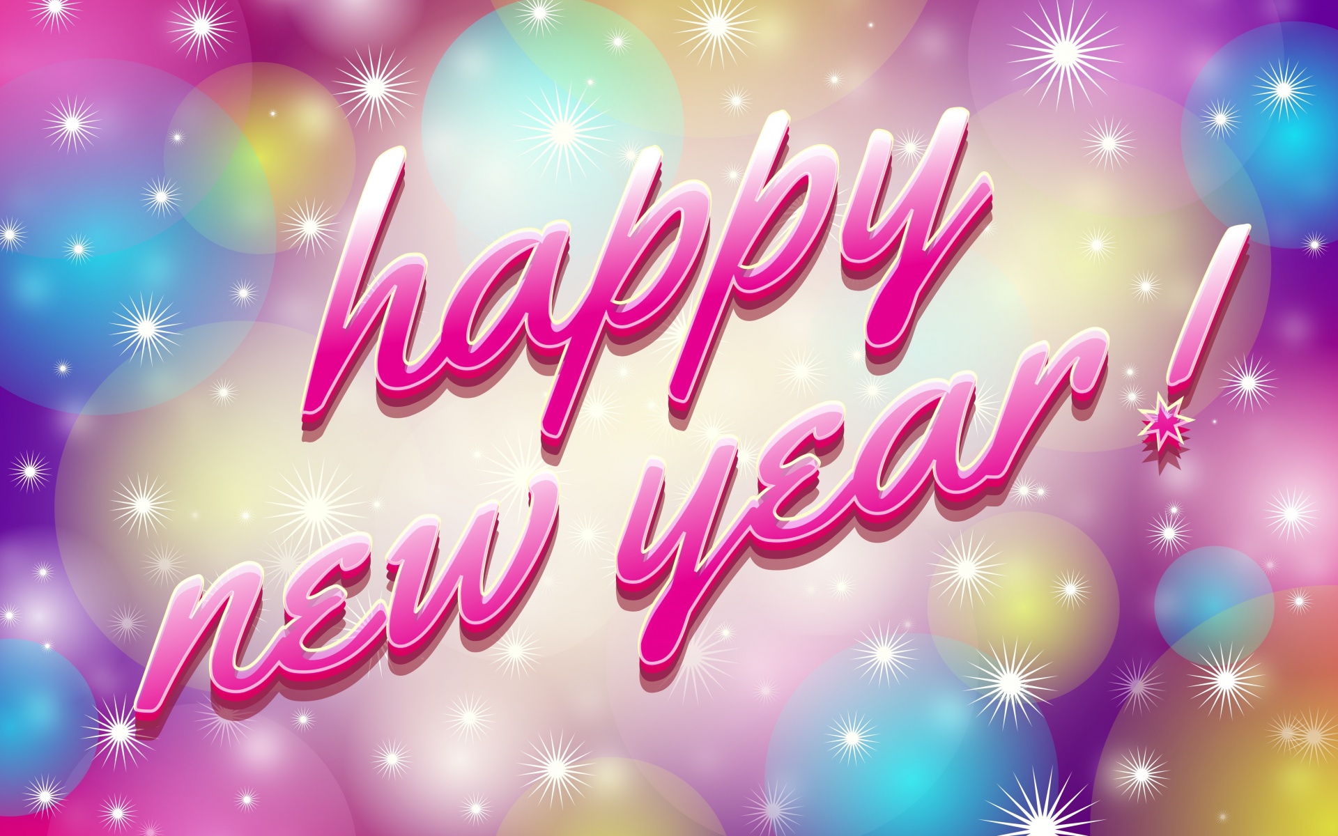 Happy New Year Wallpaper 4K, Pink, Beautiful, Bright, 5K