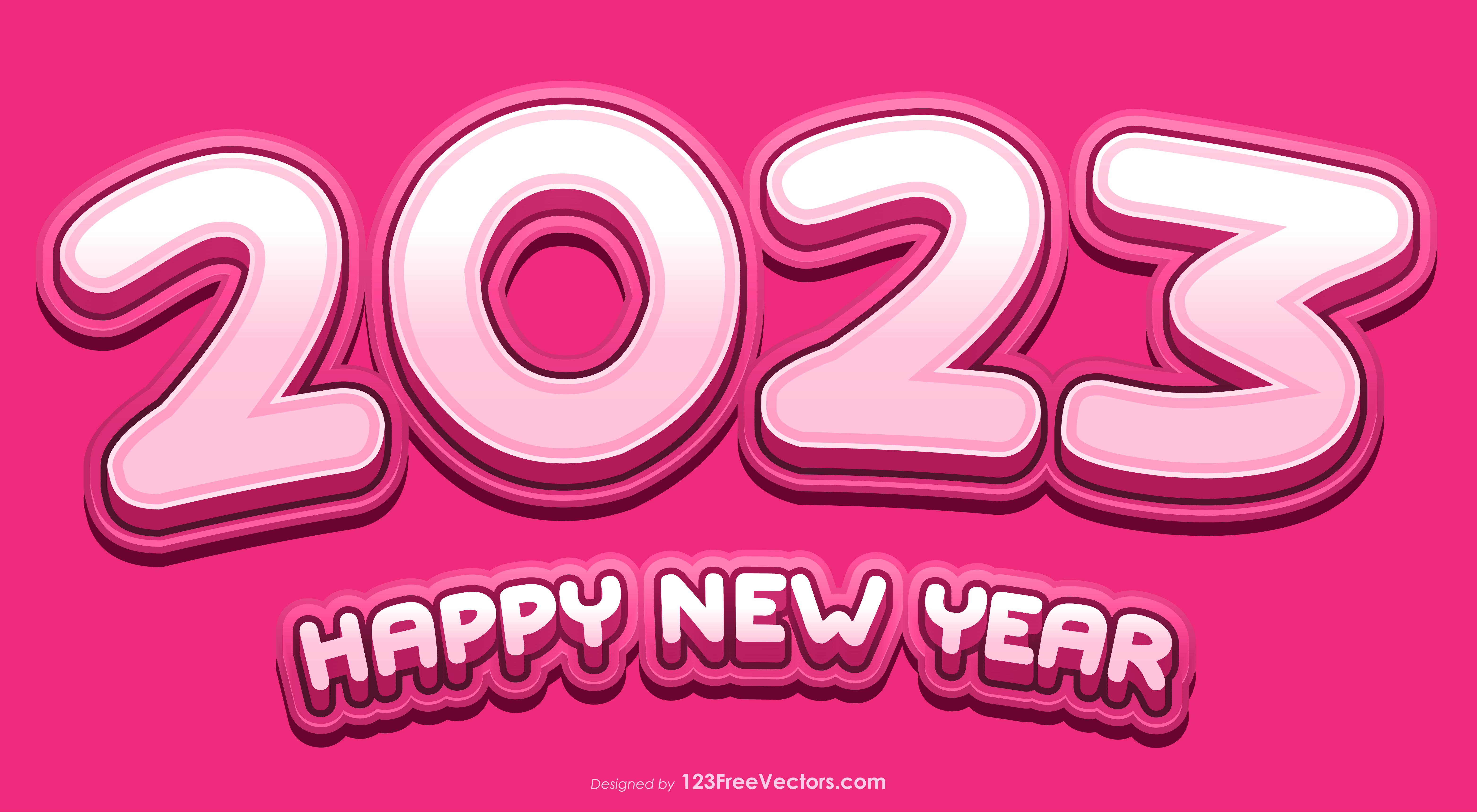 Free Pink New Year Background 2023