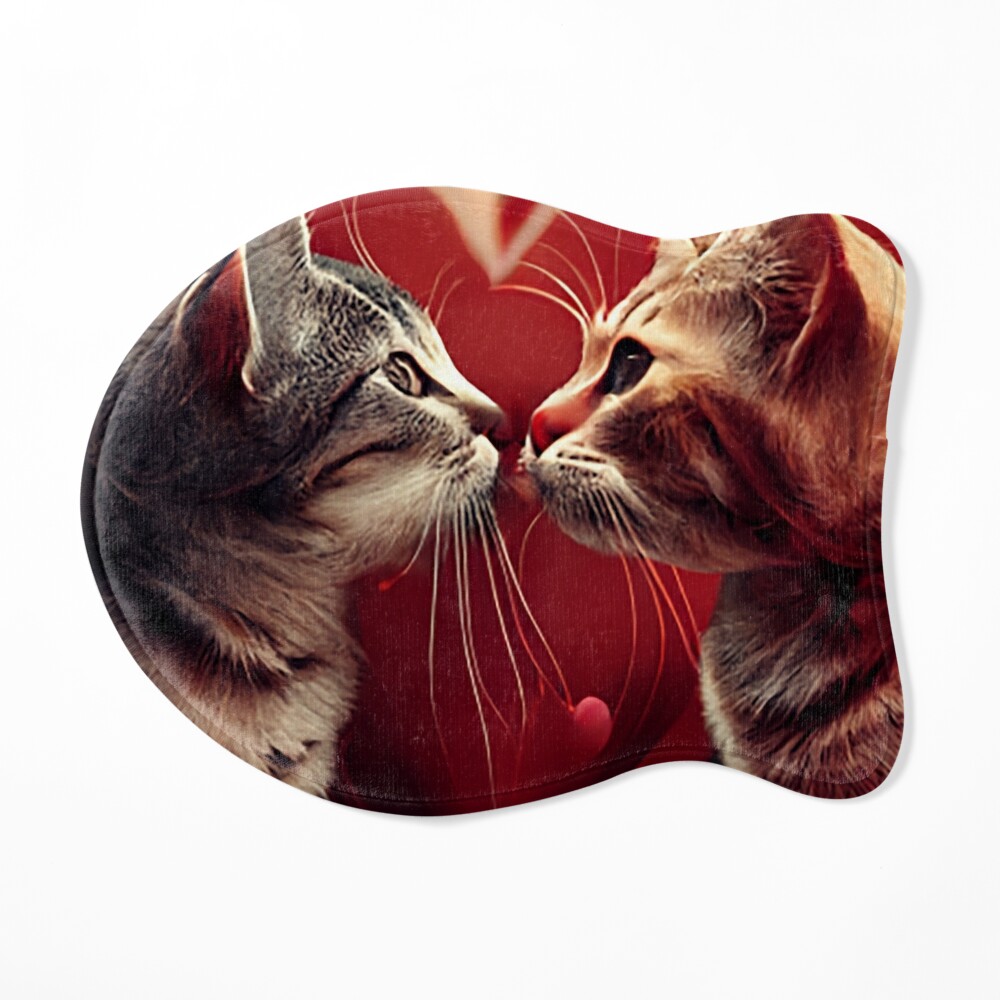 Cats Kissing on Valentines Day Poster