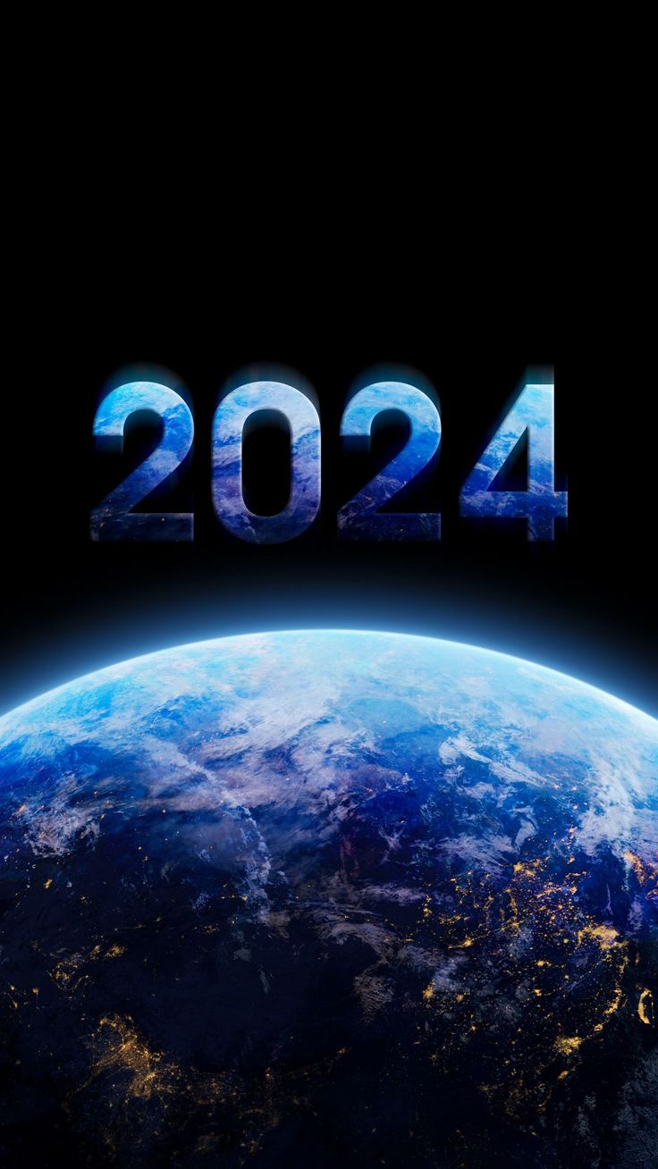 Wallpaper planet, 2024, new year, lights, black background by Vitaliy Аrt. iPhone wallpaper lights, iPhone wallpaper, Wallpaper
