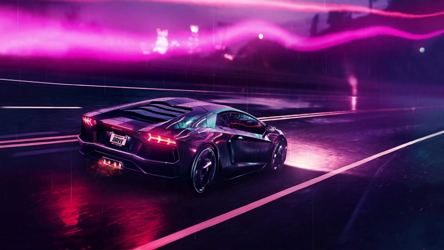 Lamborghini Aventador In Rain Live Wallpaper