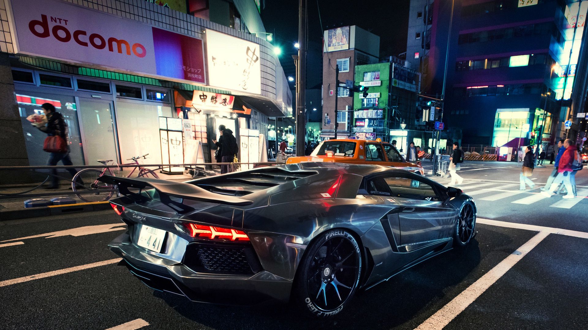 Lamborghini Aventador + Japanese Streets = Stunning Wallpaper. Lamborghini aventador, Liberty walk, Car wallpaper