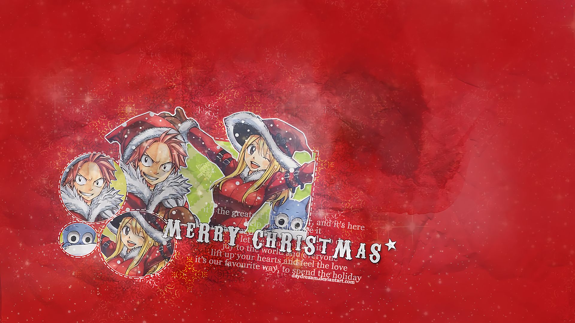 Mobile wallpaper: Anime, Christmas, Fairy Tail, Lucy Heartfilia, Natsu Dragneel, Happy (Fairy Tail), 777418 download the picture for free