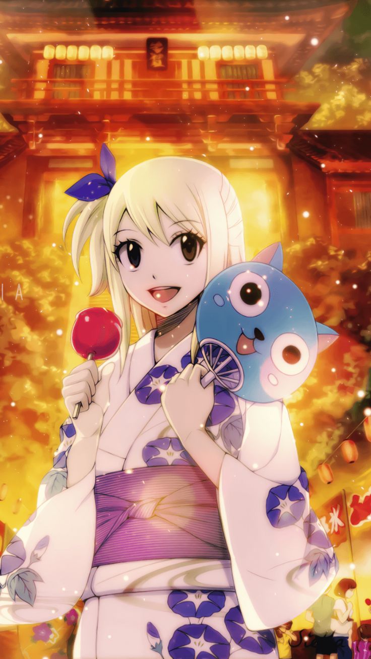 Download 1080x1920 Fairy Tail, Lucy Heartfilia, Yukata, Festival. Anime wallpaper, Fairy tail tumblr, Anime fairy