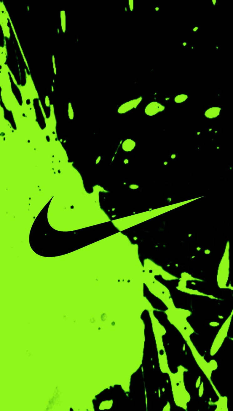 Download Black And Green Paint Nike Swoosh Wallpaper