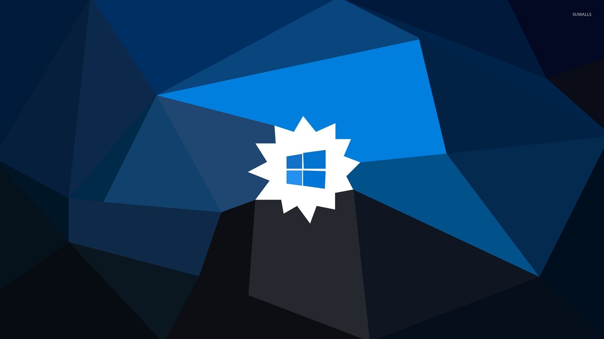 Blue Windows 10 on a white blossom wallpaper wallpaper