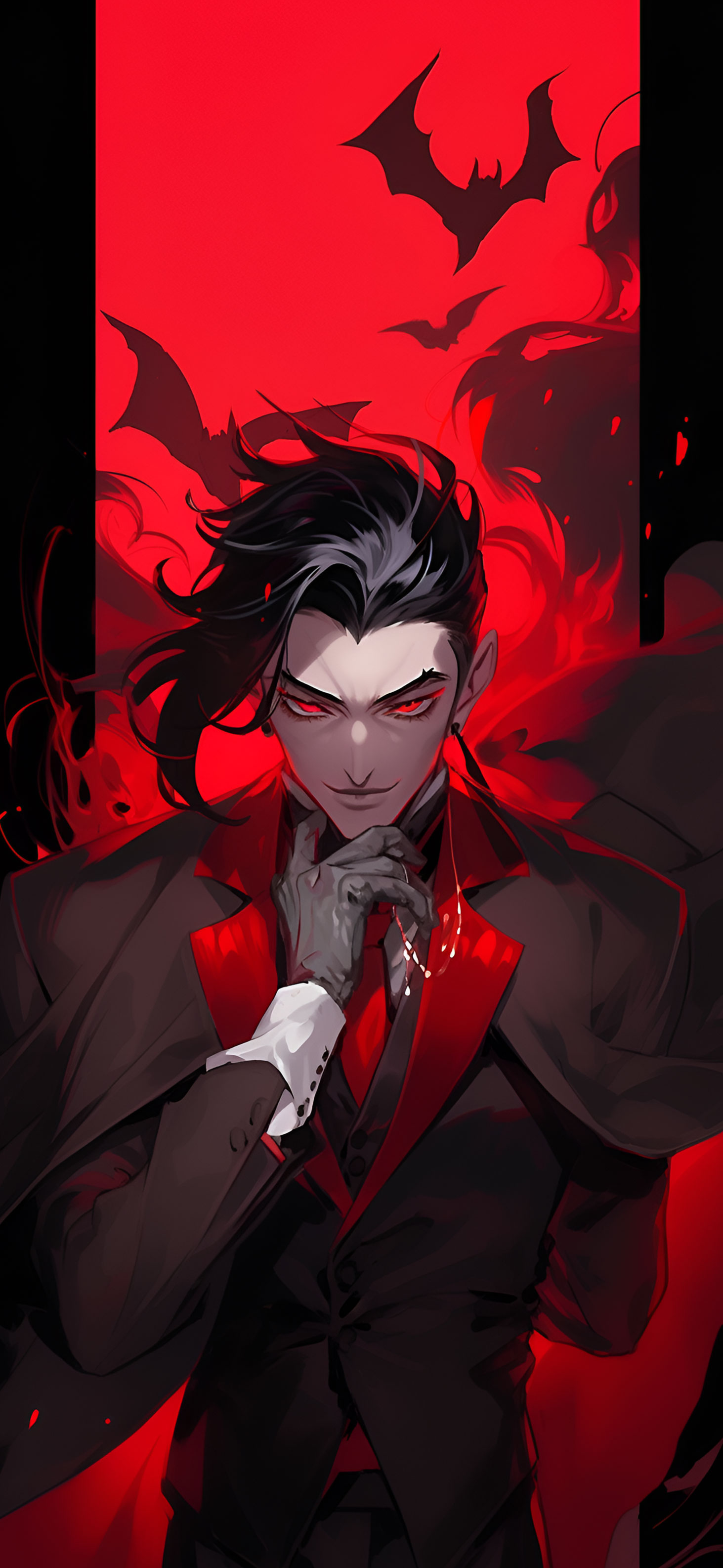 Vampire Red & Black Halloween Wallpaper Wallpaper 4k