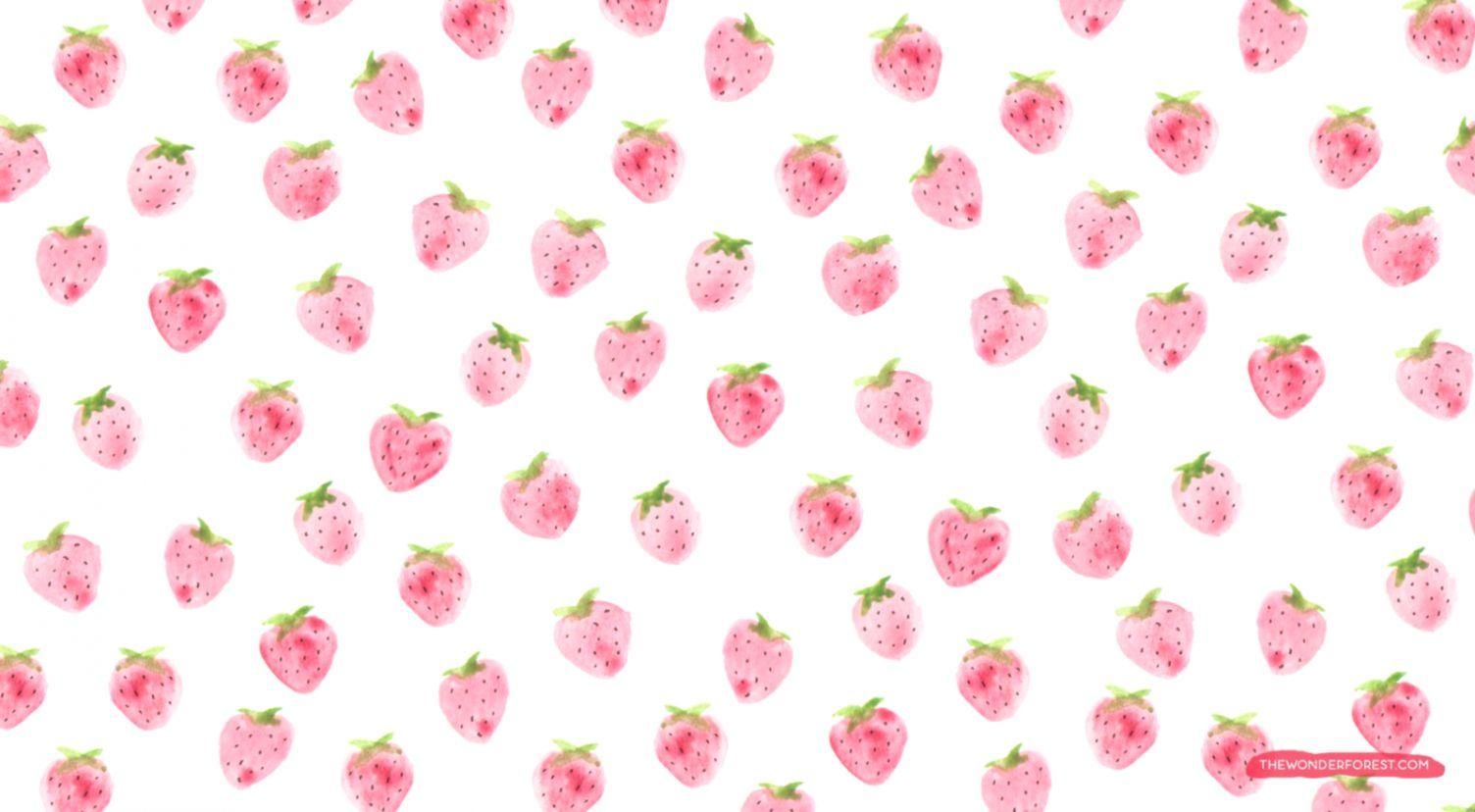 Cute Strawberry Wallpaper. Cute laptop wallpaper, Cute desktop wallpaper, iPad wallpaper