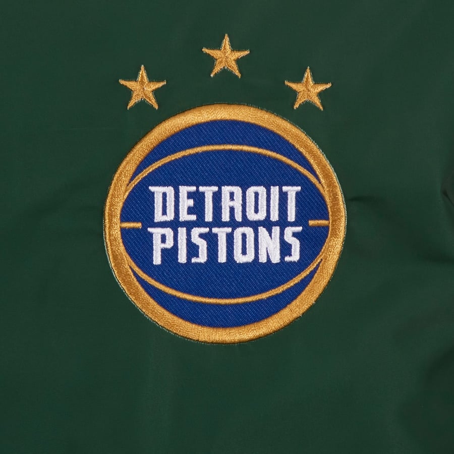 Men's Detroit Pistons JH Design Green 2022 23 City Edition Full Zip Nylon Bomber Jacket