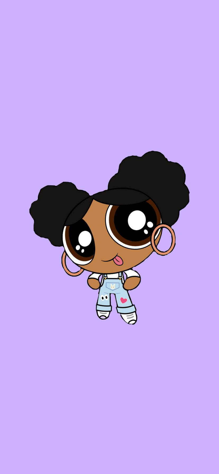 Download A joyful Black Girl Cartoon Character Wallpaper