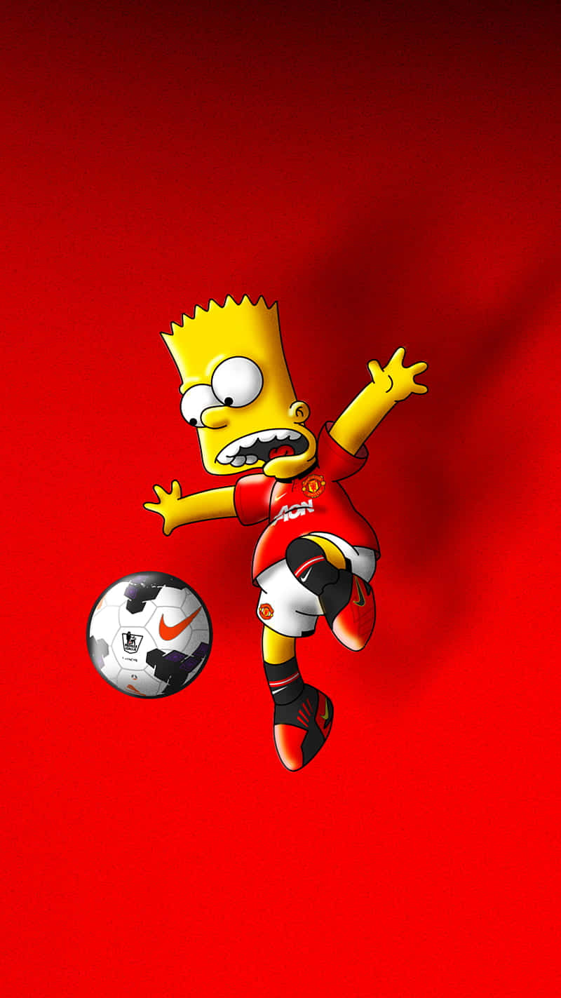 Download A Cartoon Character Kicking A Soccer Ball Wallpaper