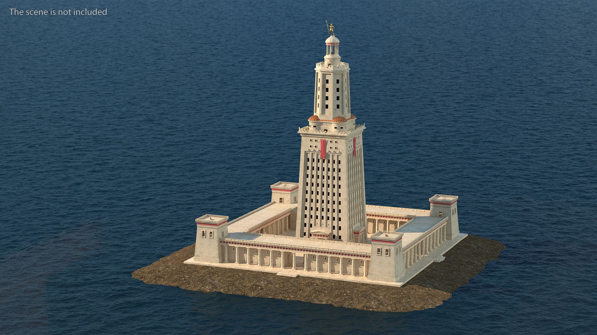 Lighthouse of Alexandria Tower 3D Model $89 - .3Ds .blend .c4d .fbx .max .ma .lxo .obj