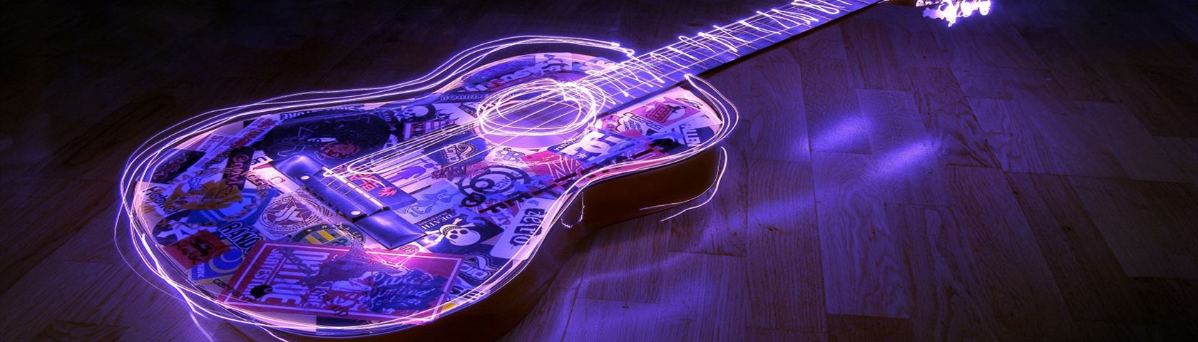 Light Painting Guitar • Image • WallpaperFusion by Binary Fortress Software