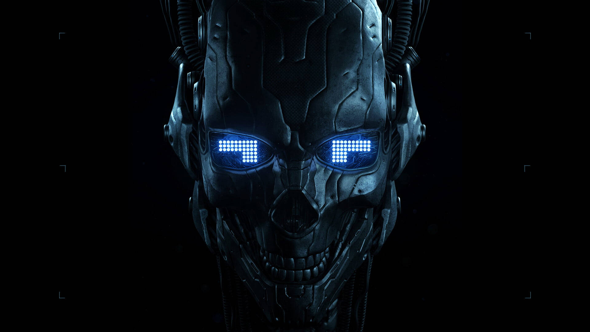 Download Robotic Gangster Skull Wallpaper