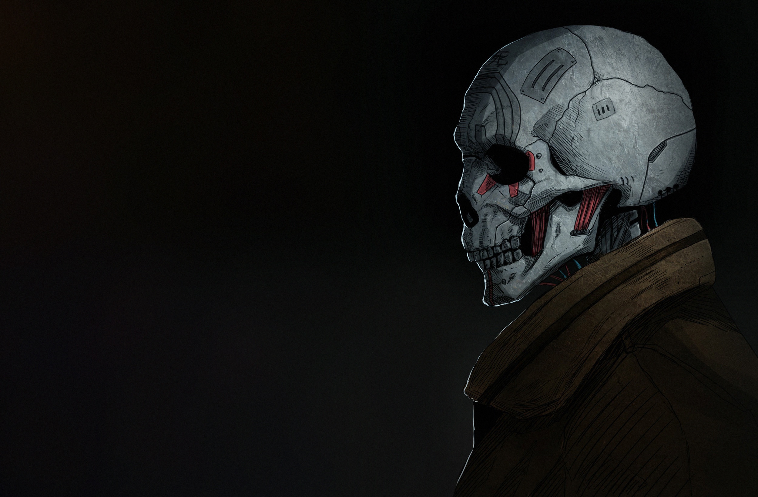 Robot Skull Wallpaper:2500x1639