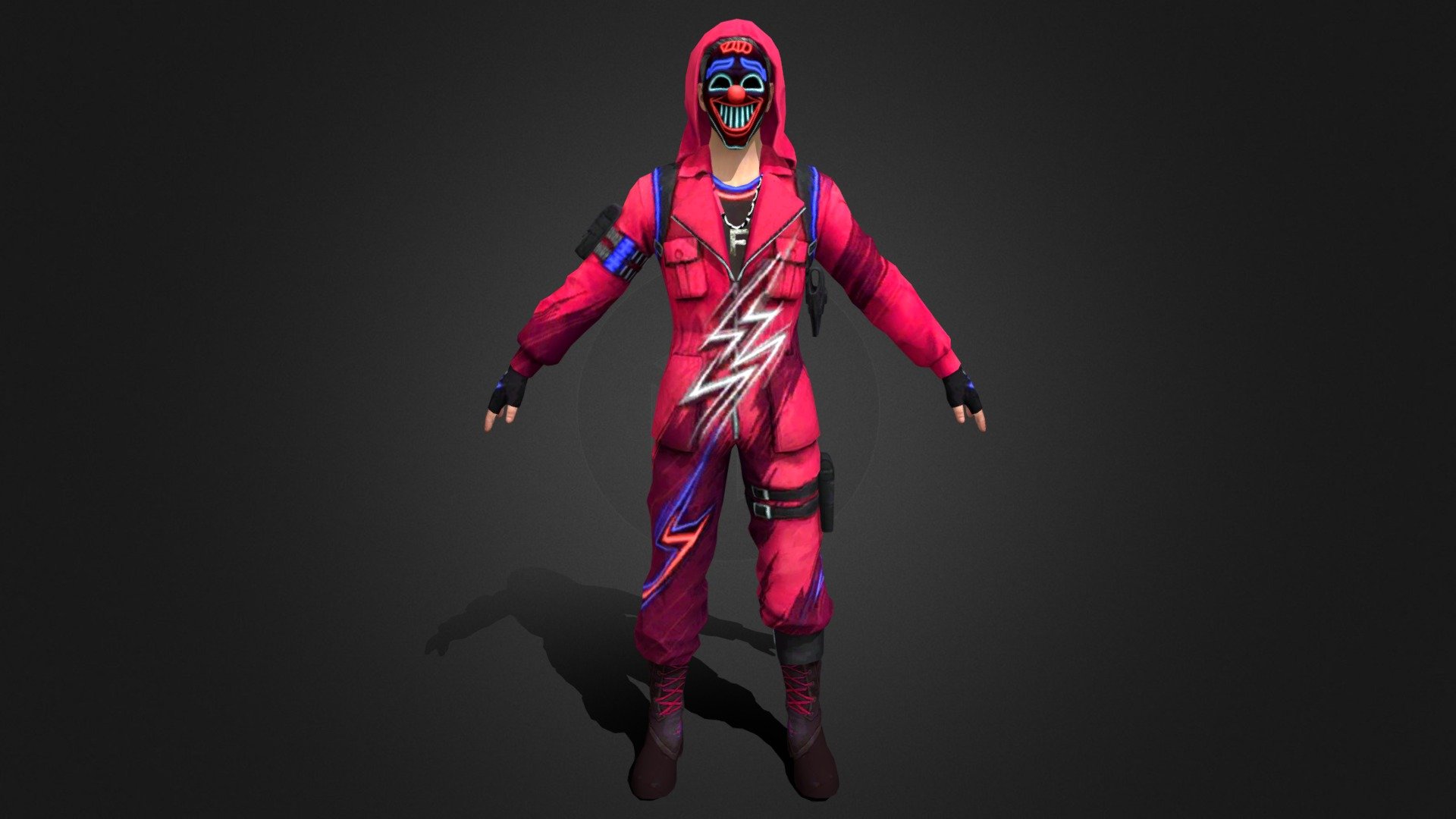 NEON CRIMINAL BUNDLE FREE FIRE 3D MODEL