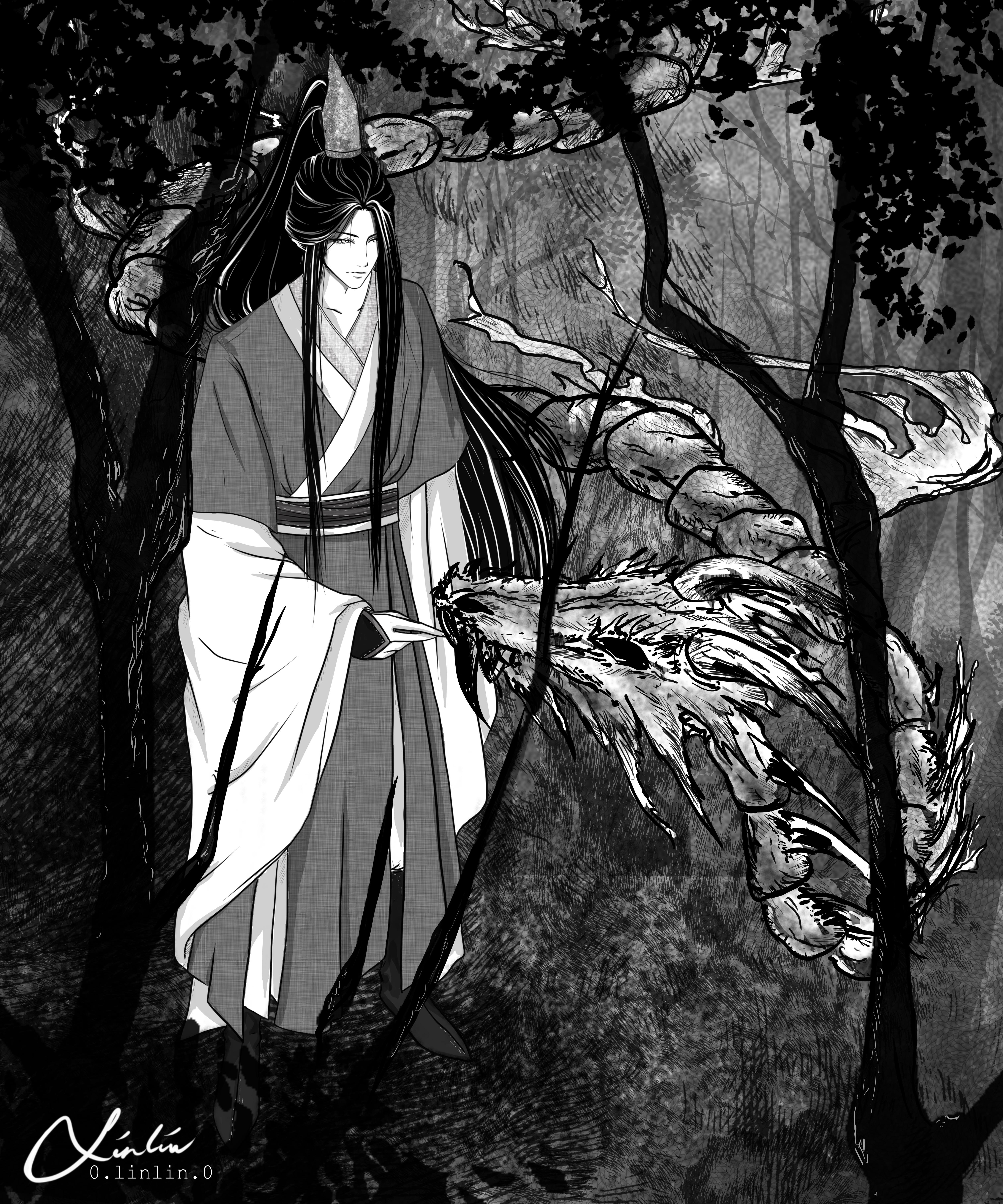 Drew He Xuan, Black Water Submerging Boats With His Cutie Bone Dragon. 10 10 He's A Good Boi!