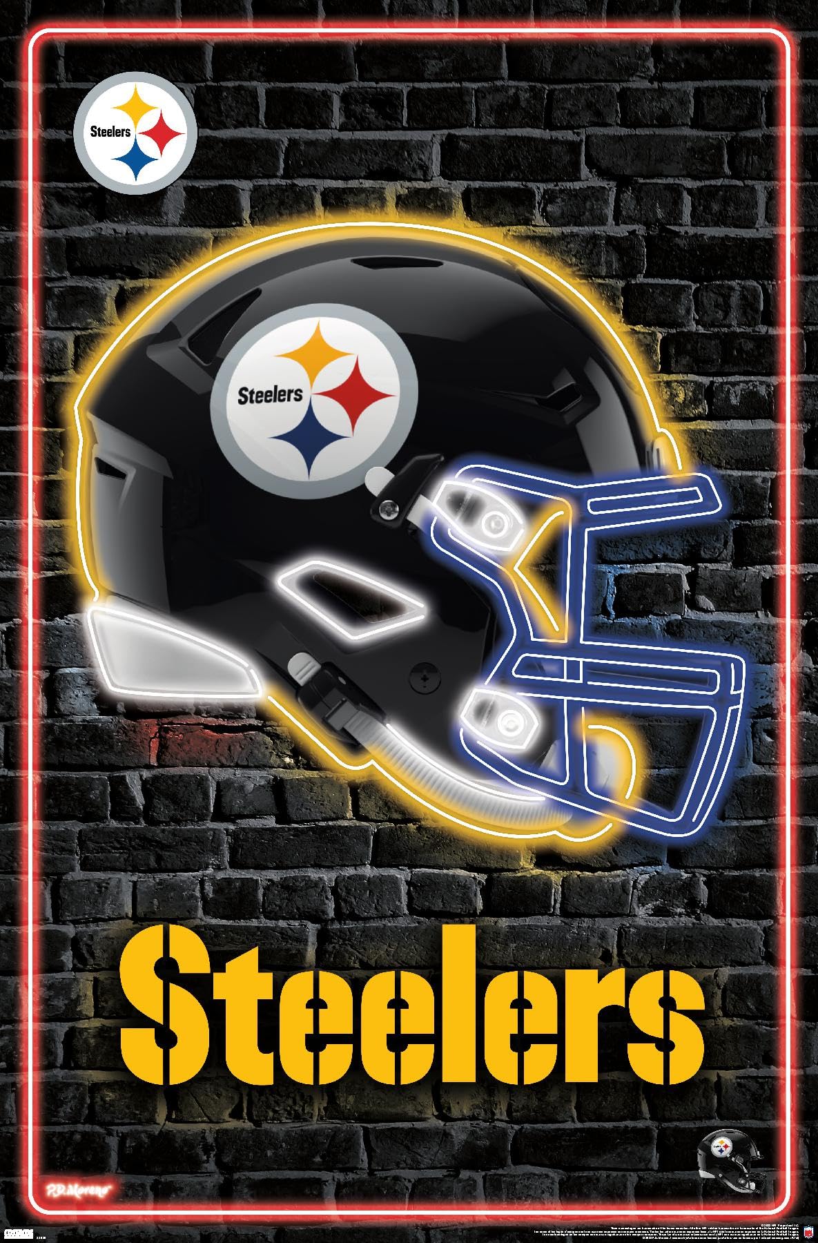 Trends International NFL Pittsburgh Steelers Helmet 23 Wall Poster, 14.725 x 22.375, Premium Unframed Version, Sports & Outdoors