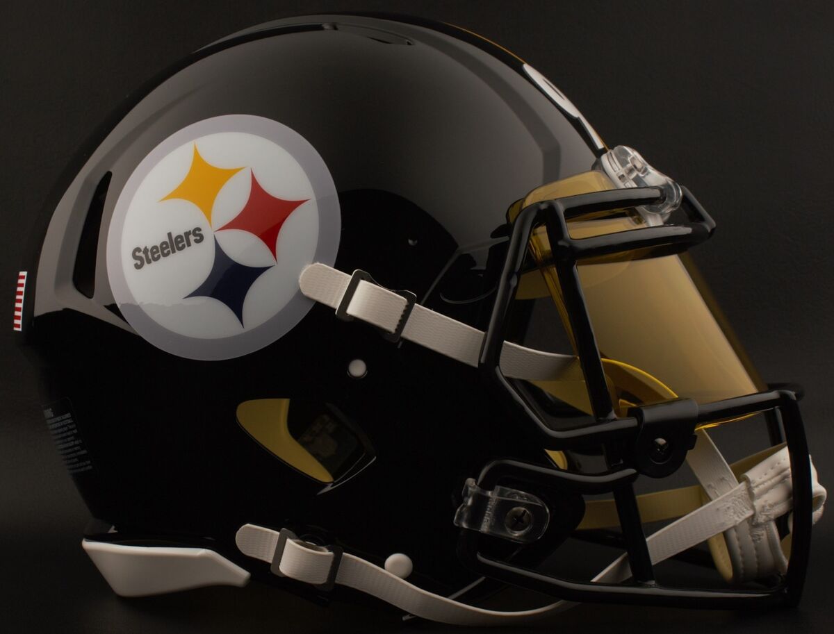 PITTSBURGH STEELERS NFL Football Helmet with COLORED Visor / Eye Shield
