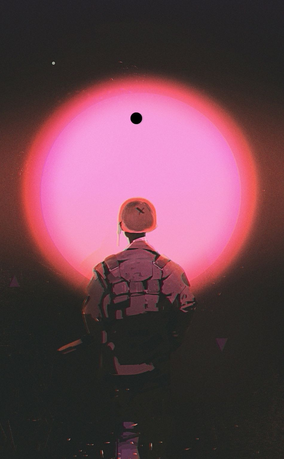 Lone soldier, minimal, artwork, 950x1534 wallpaper. Artwork, Art wallpaper, Character art