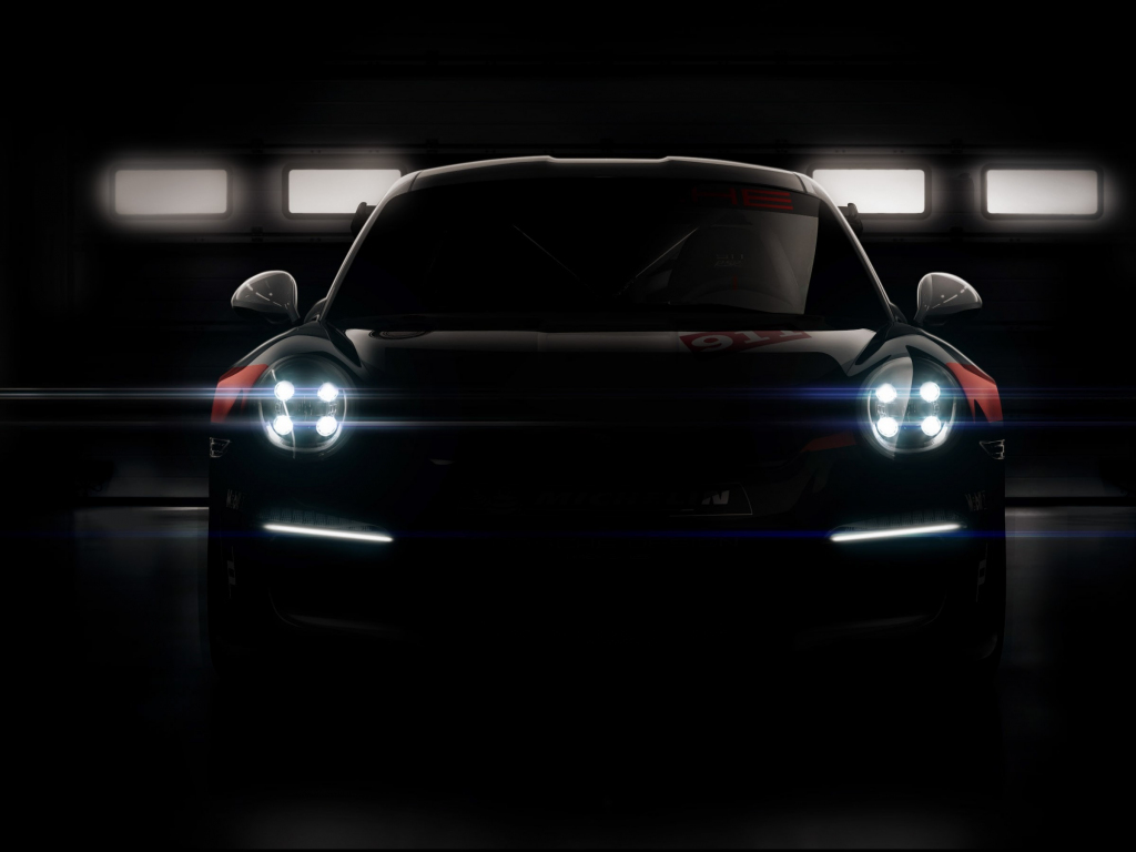 Wallpaper headlight, dark, porsche 911 gt3 r, car desktop wallpaper, HD image, picture, background, 3bafee