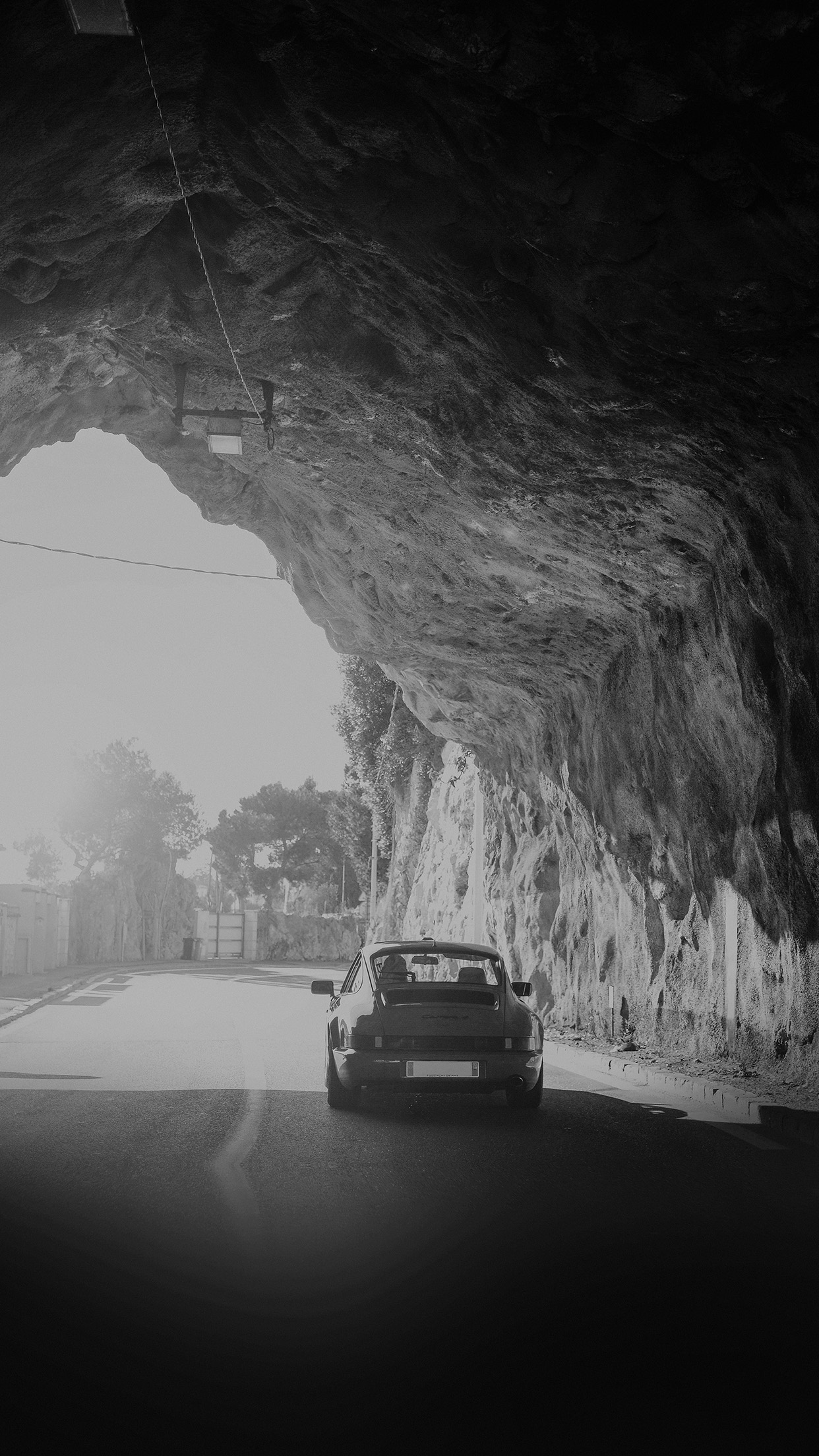 Italy Car Porsche Drive Street City Dark Bw Wallpaper