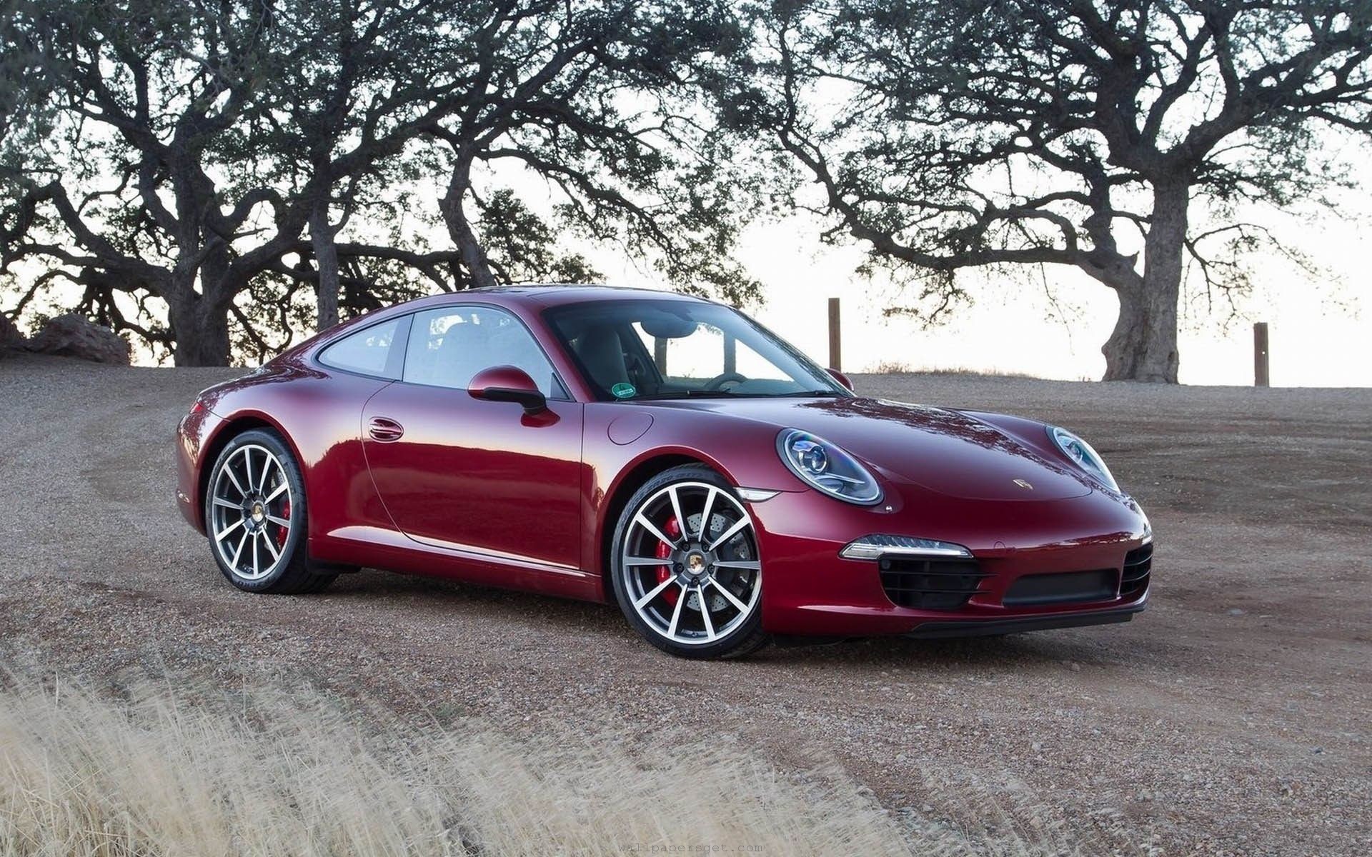 Trees red Germany turbo wheels sports cars roadster Porsche 911 Porsche 911 Carrera Porsche 911 Carrera S wallpaperx1200