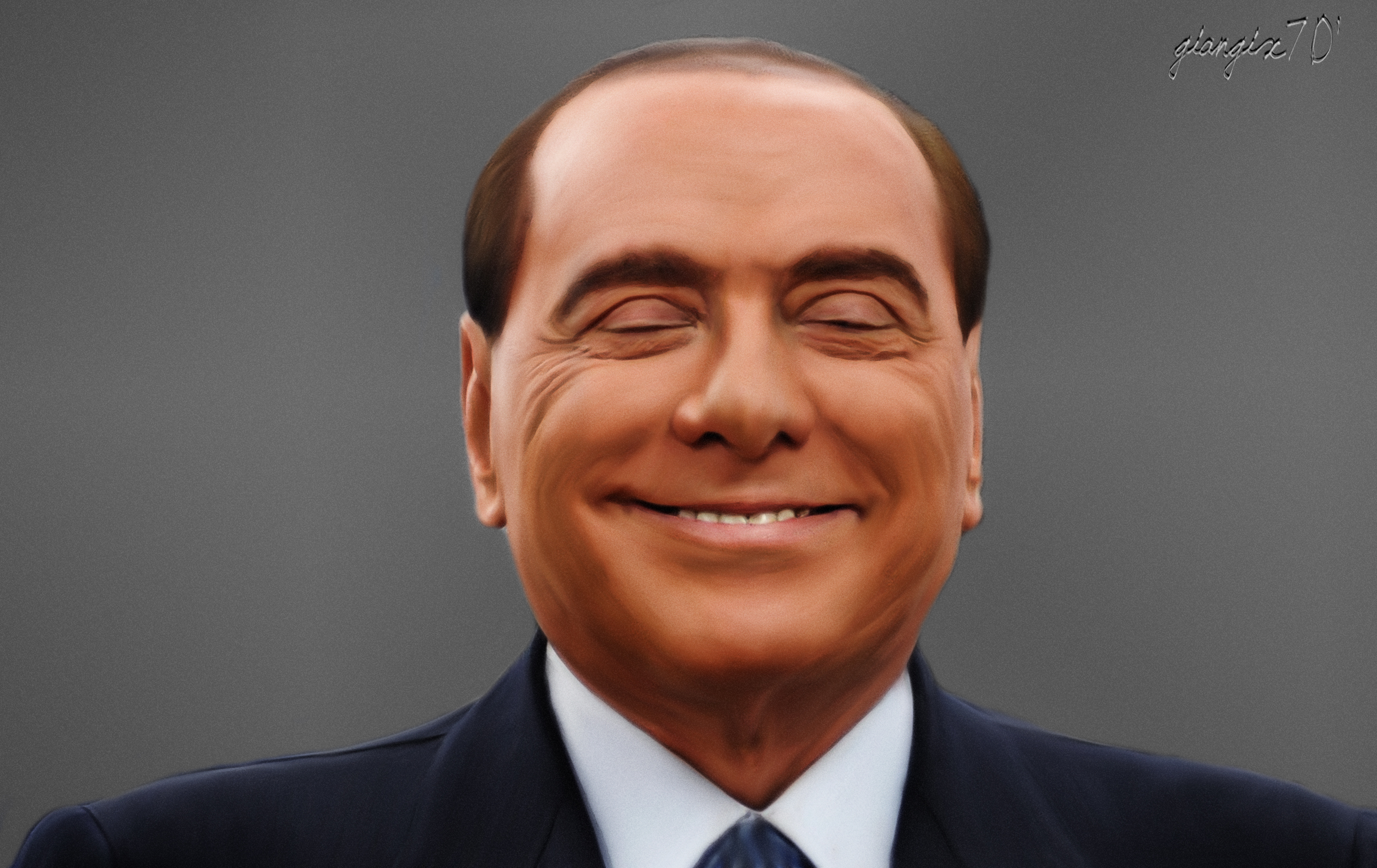 image Silvio Berlusconi Face Celebrities Painting Art 2500x1576