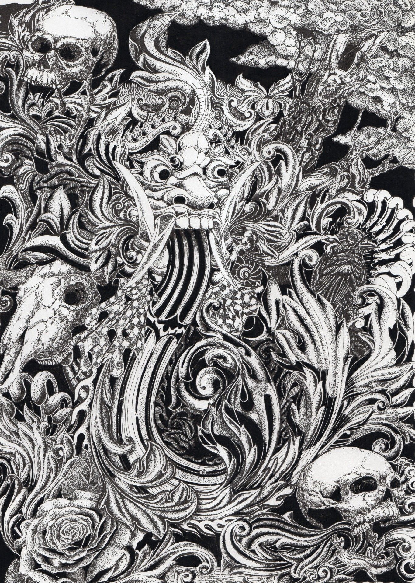 LEAK Bali spirit of Indonesia. Seni rupa, Seni tato, Seni ilustrasi