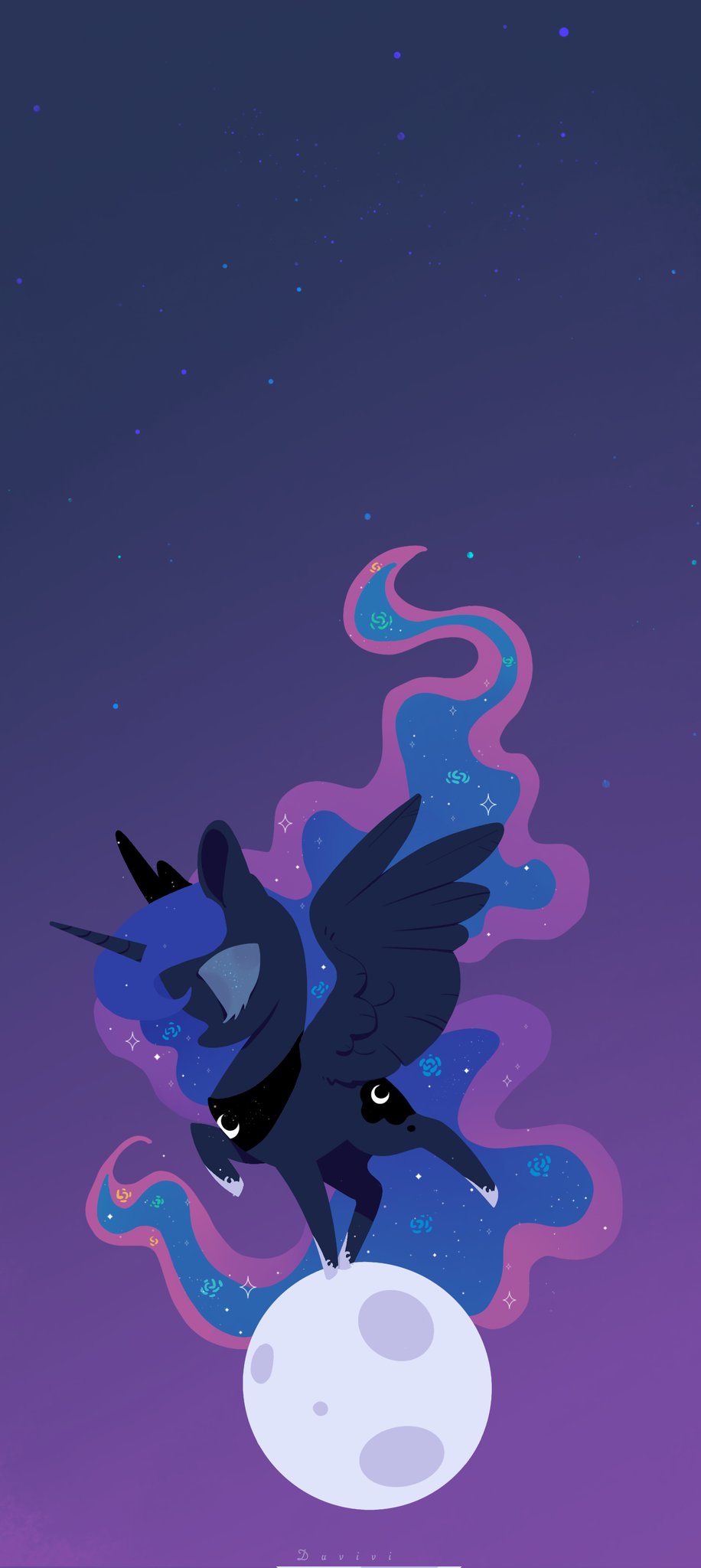Duvivi with everyone the mobile wallpaper I drew before, but it cannot be used for any commercial purposes, this is the second image☺️ # MLP #mlpfim #mlpfanart #mlpart #Luna #PrincessLuna